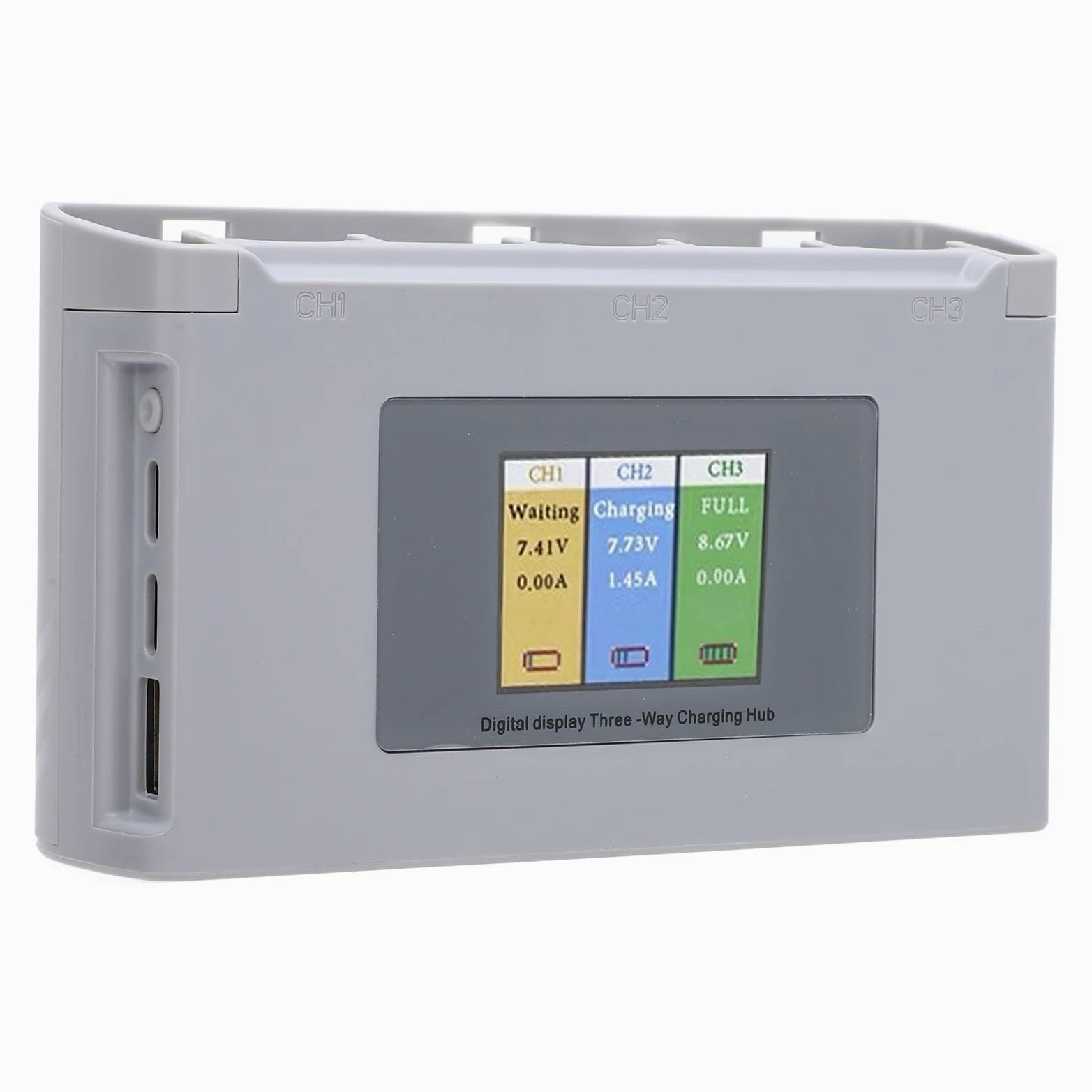 Generic Hub di Ricarica per Batterie per Droni Caricabatterie Multiplo Portatile con Display Digitale per Uso Esterno Materiale ABS Leggero