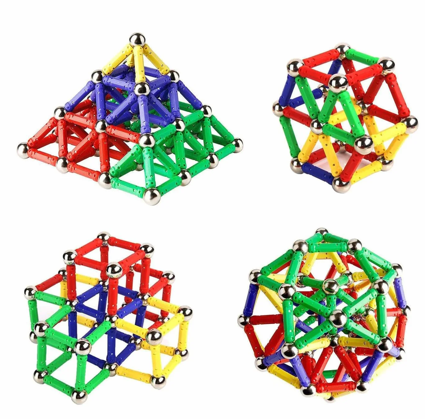 Costruzioni Magnetiche per Bambini 144 PCS Giocattoli Educativi Set di Bastoncini Magnetici