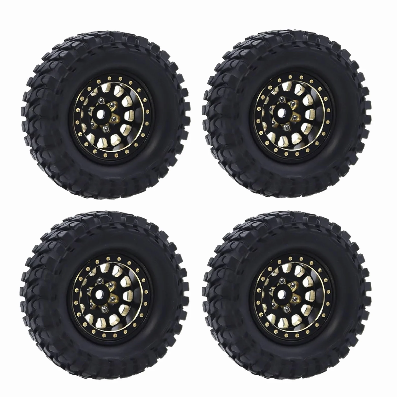 Per Axial Per SCX24 Per FCX24 Per TRX4M 1/24 1/18 RC Auto Parti Di Aggiornamento In Ottone Beadlock Mozzo Ruota Cerchi 4 Pezzi 1.0 Pollici Plus Ricambi Modellini RC
