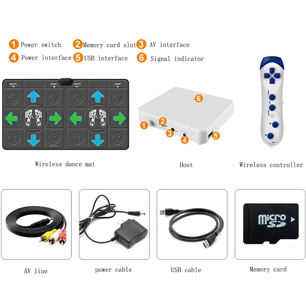 Yjtwt Doppio Tappetino da Ballo Senza Fili,Tappeto di Danza Musicale Pieghevole Passo da Ballo Regalo per Bambini Gioco Tappeto Dance Revolution Tappetino da Yoga