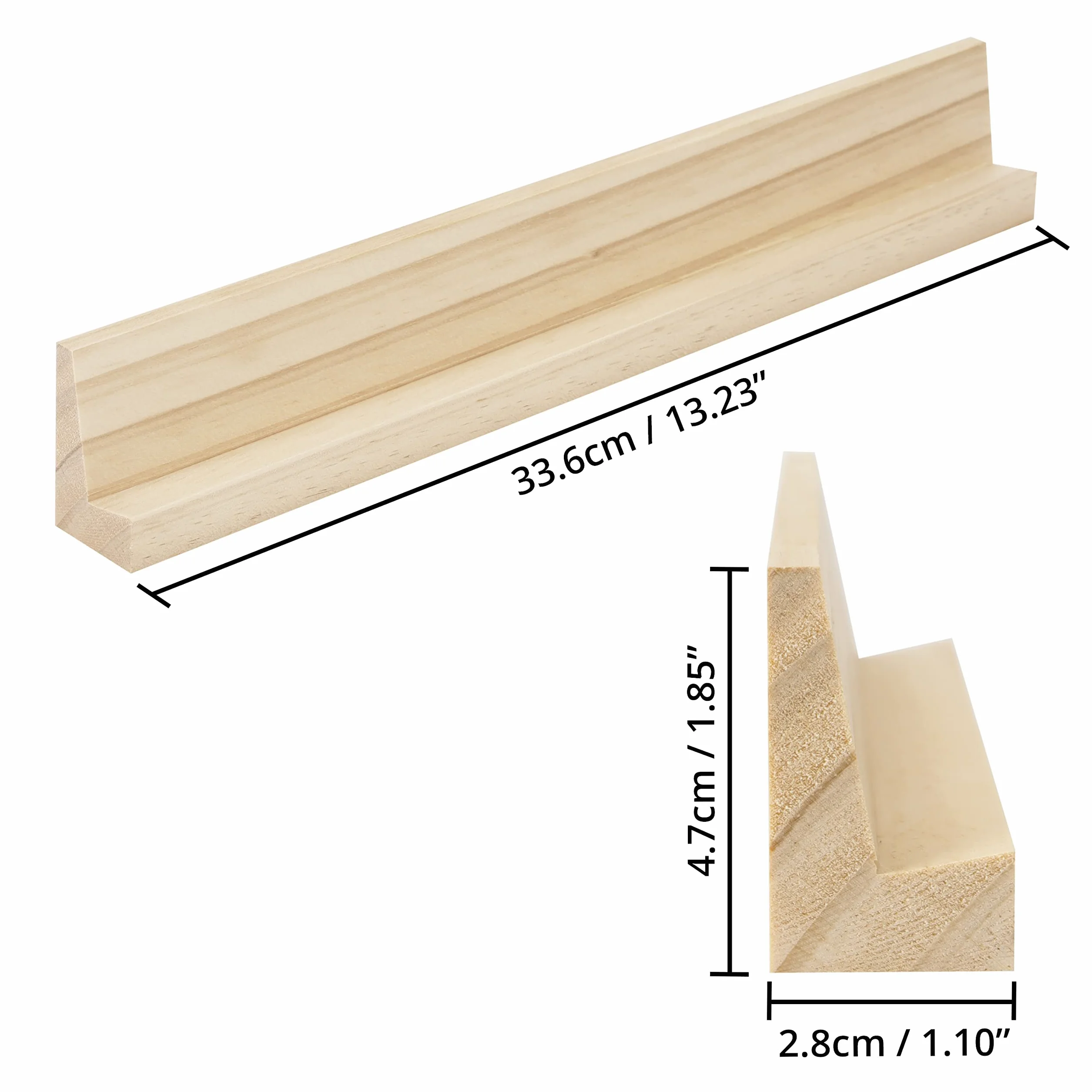 BELLE VOUS Porta Tessere Domino Legno (Set da 4) - 33,6 x 2,8 x 4,7 cm - Vassoi Professionali per Domino Gioco da Tavolo - Reggi Tessere Domino di Legno per Trenino Messicano, Mahjong e Giochi