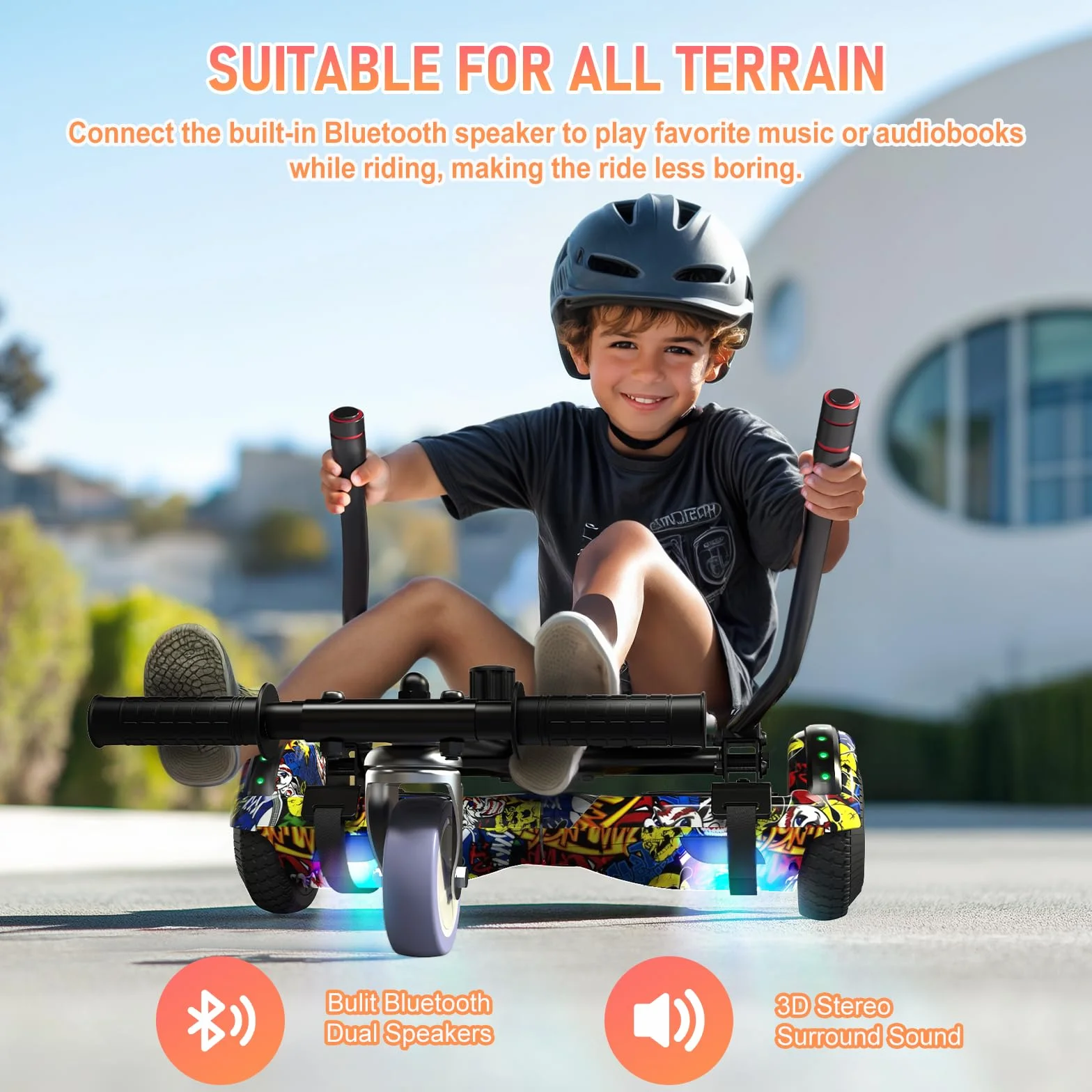 Scooter Seat Attachment, Adjustable Frame Length Go Kart for Kids