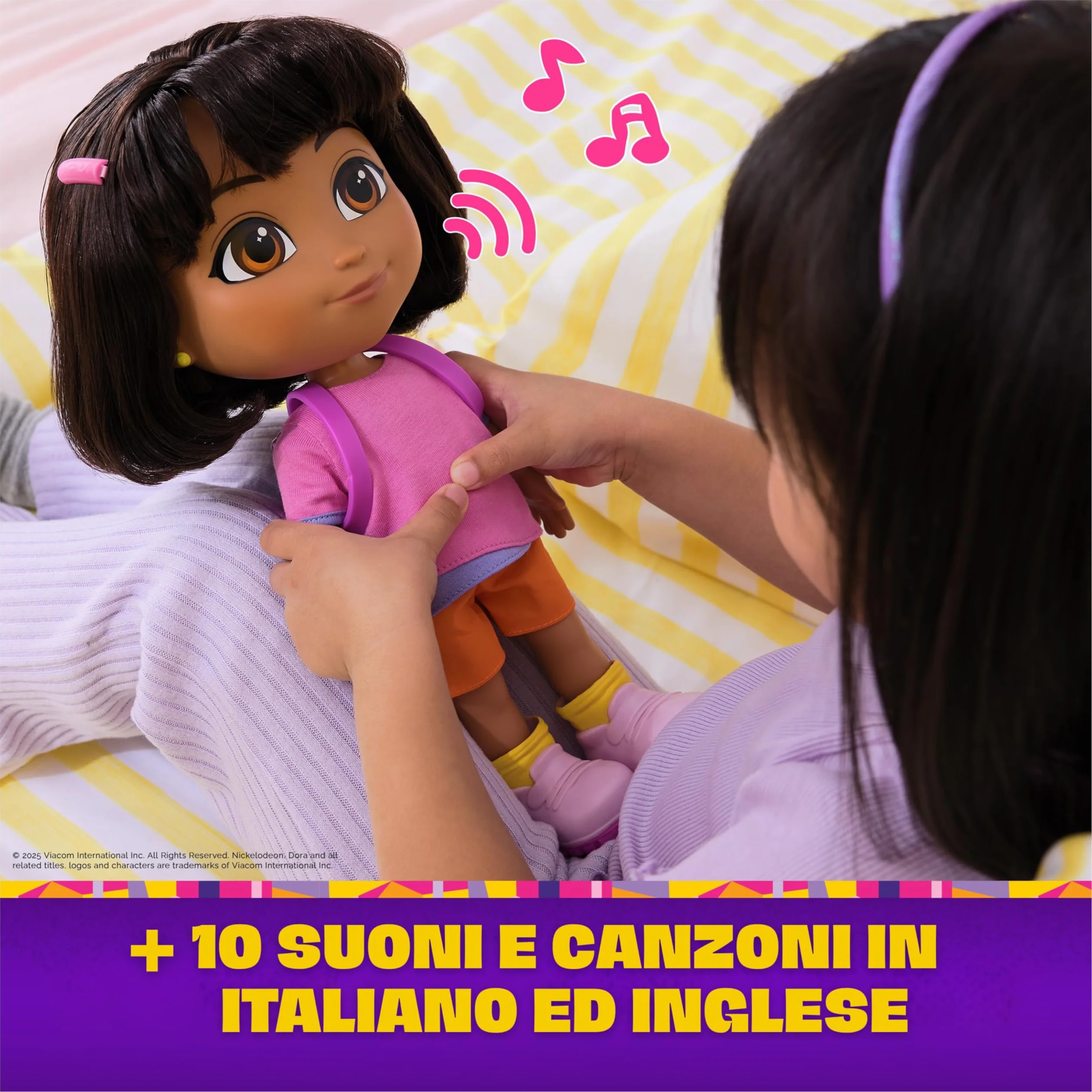 Dora l'Esploratrice, Bambola Canta ed Esplora con Musica, Effetti Sonori, Frasi Bilingue, Abiti e Accessori per Bambole, Giocattoli per Bambine e Bambini, 3+ Anni