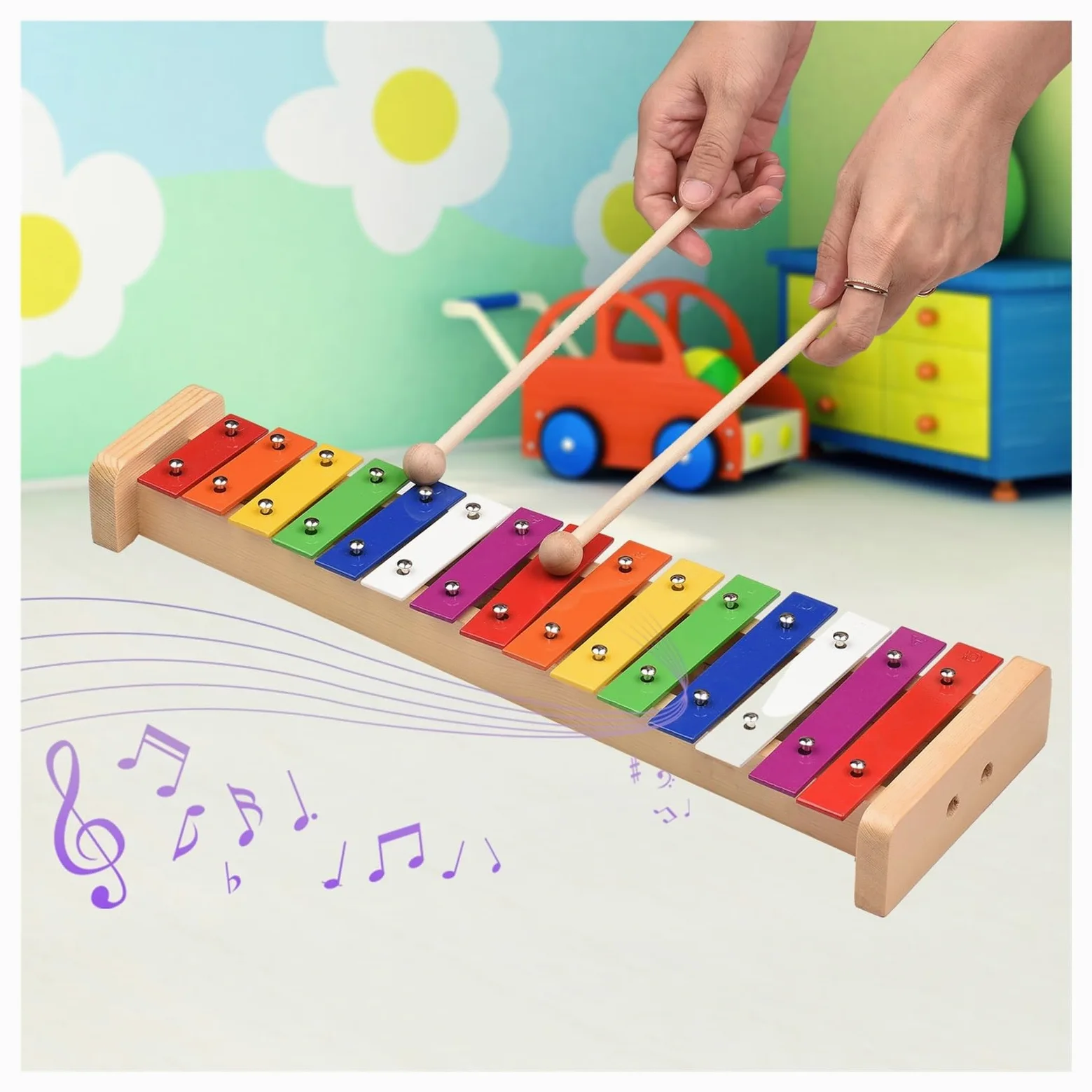15 Note Glockenspiel Xylophone | Base in legno colorato