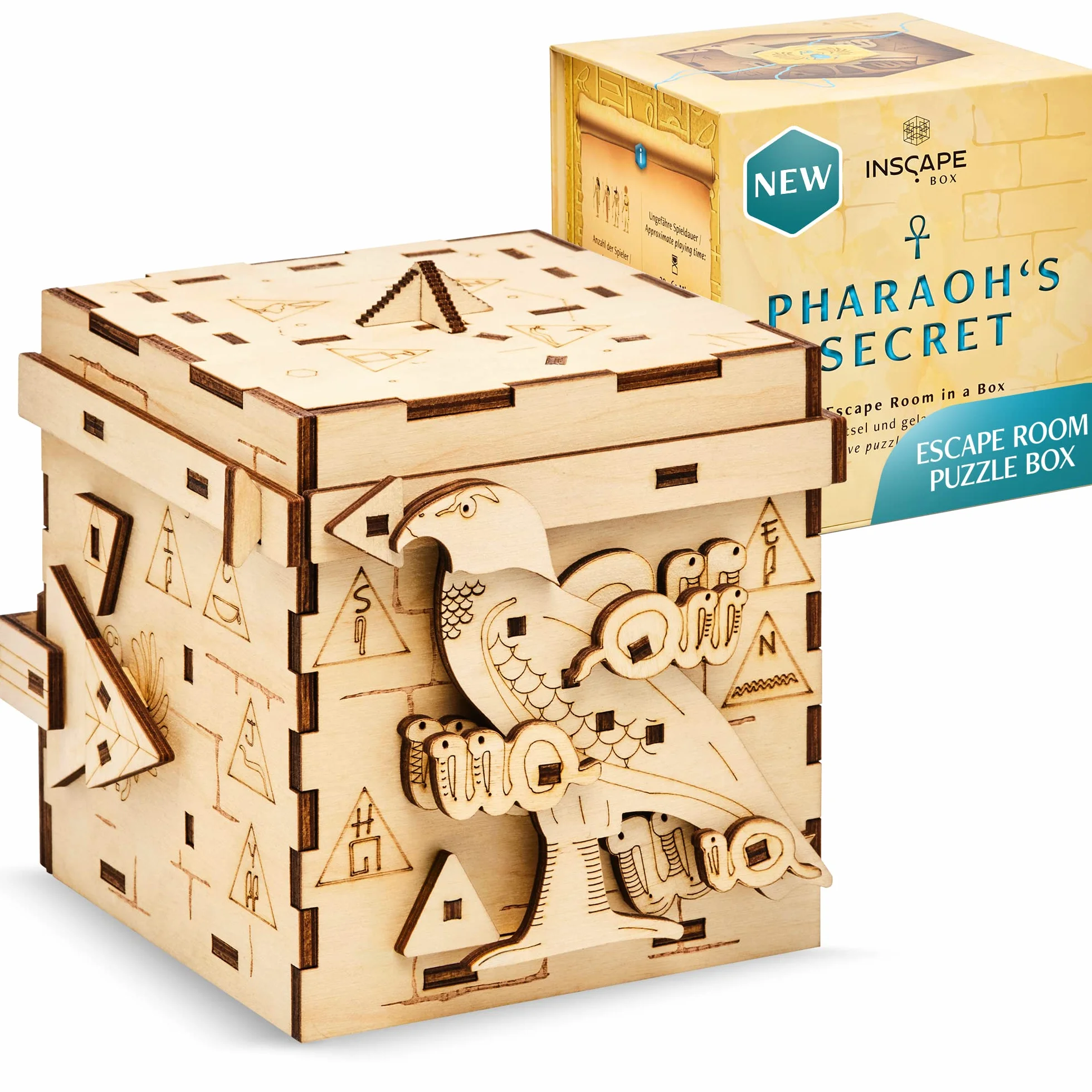 INSCAPE Pharaoh's Secret - Scatola puzzle in legno, per adulti e bambini, puzzle in legno 3D, per cluebox