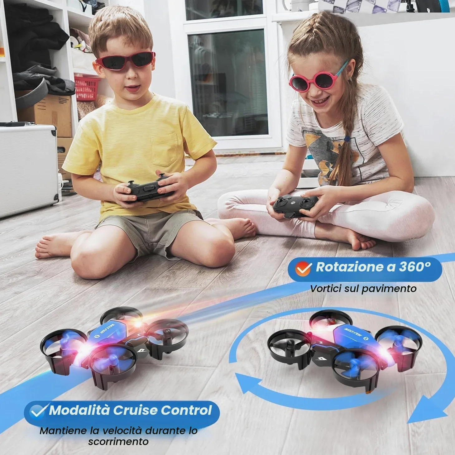 Holy Stone HS210F Drone per Bambini, RC 2 in 1 con Mantenimento Altitudine | con Flip 3D, 3 Velocità, Protezione Eliche, Facile da Pilotare, Regalo per Bambini