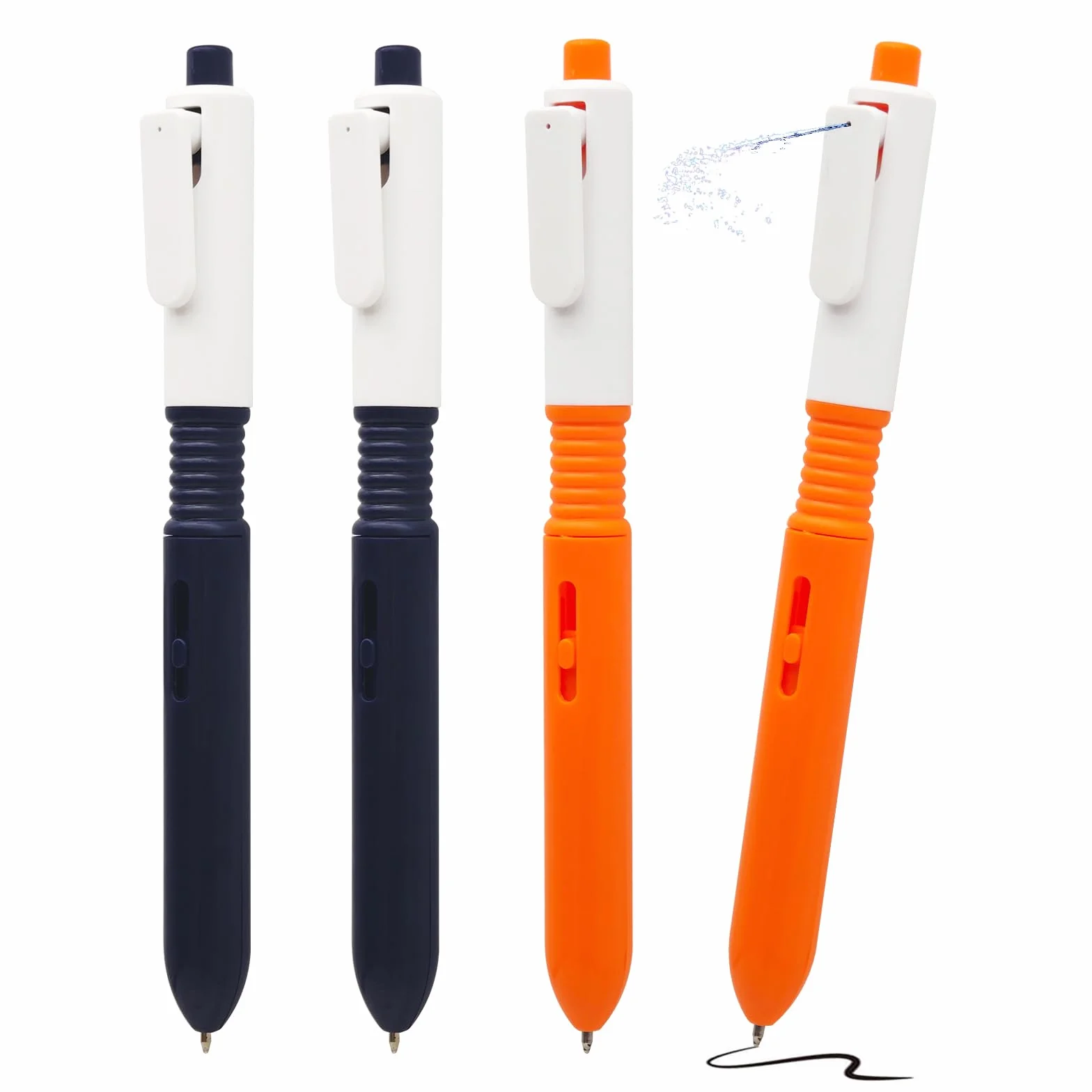 4 pezzi Pennarelli Spruzzatori, Penna a Spruzzo Descrivibile, Penna 2-in-1 a Spruzzo d'Acqua Descrivibile, Penna a Spruzzo per Scherzi, Premere, Per Scherzi da Ufficio Scolastico