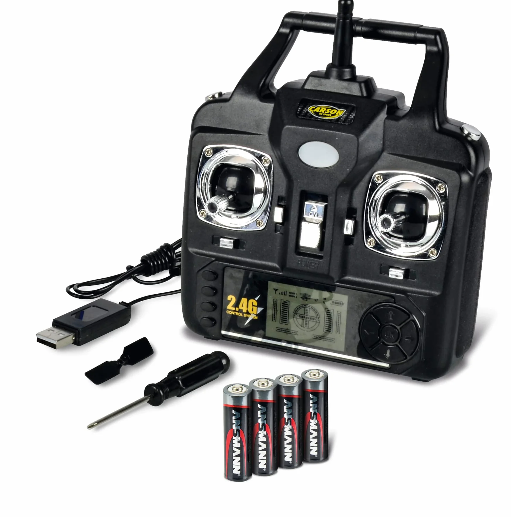 Carson 500507161 Easy Tyrann 250 rosso - Elicottero telecomandato, robusto modello RTF (Ready to Fly) per principianti, batterie incluse, per bambini dai 12 anni in su