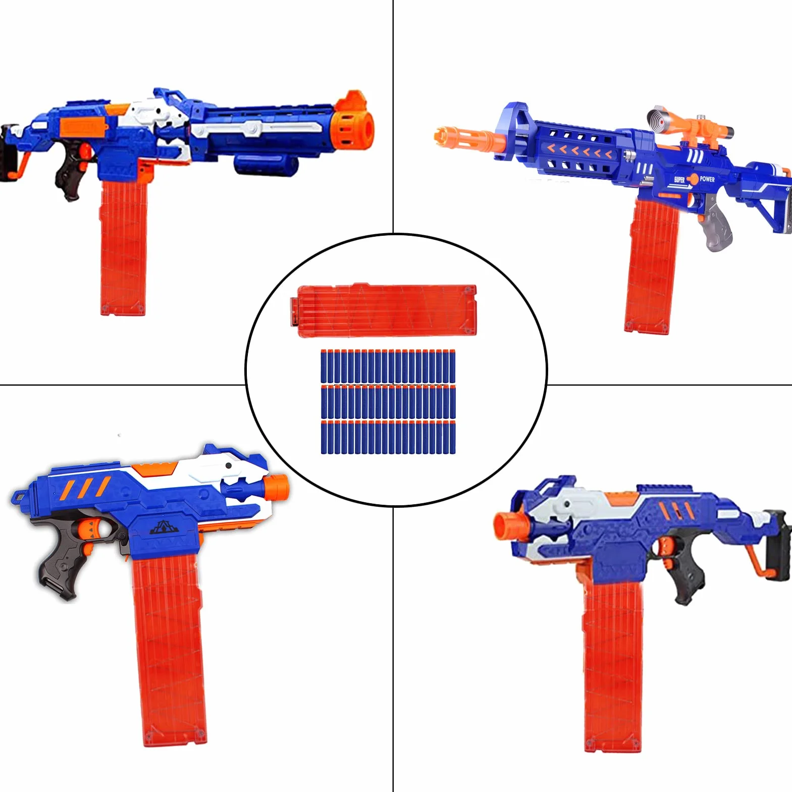 1 pezzo Soft Bullet Pistola Accessori Compatibile 18 Clip Magazine Ricarica Rapida Clip con 60 Pezzi 7.2cm Eva Elite Testa Cava Giocattolo Pistola Morbida Sfera Accessori Schiuma Sfera Morbida