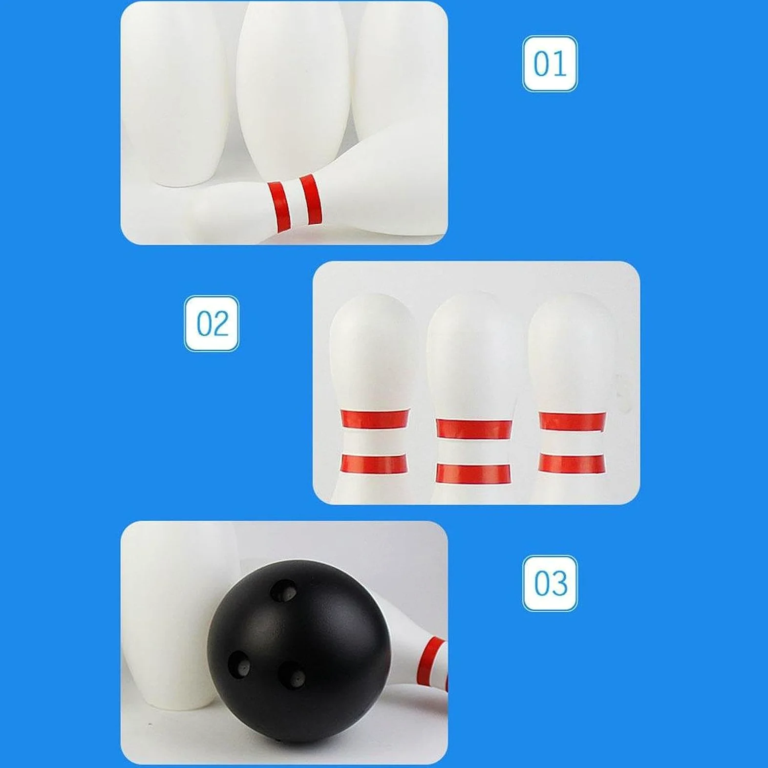 Set da Bowling per Bambini da 12 Pezzi, con Birilli E Palle, Ideale per Il Realizzato con per attività, 25 Cm