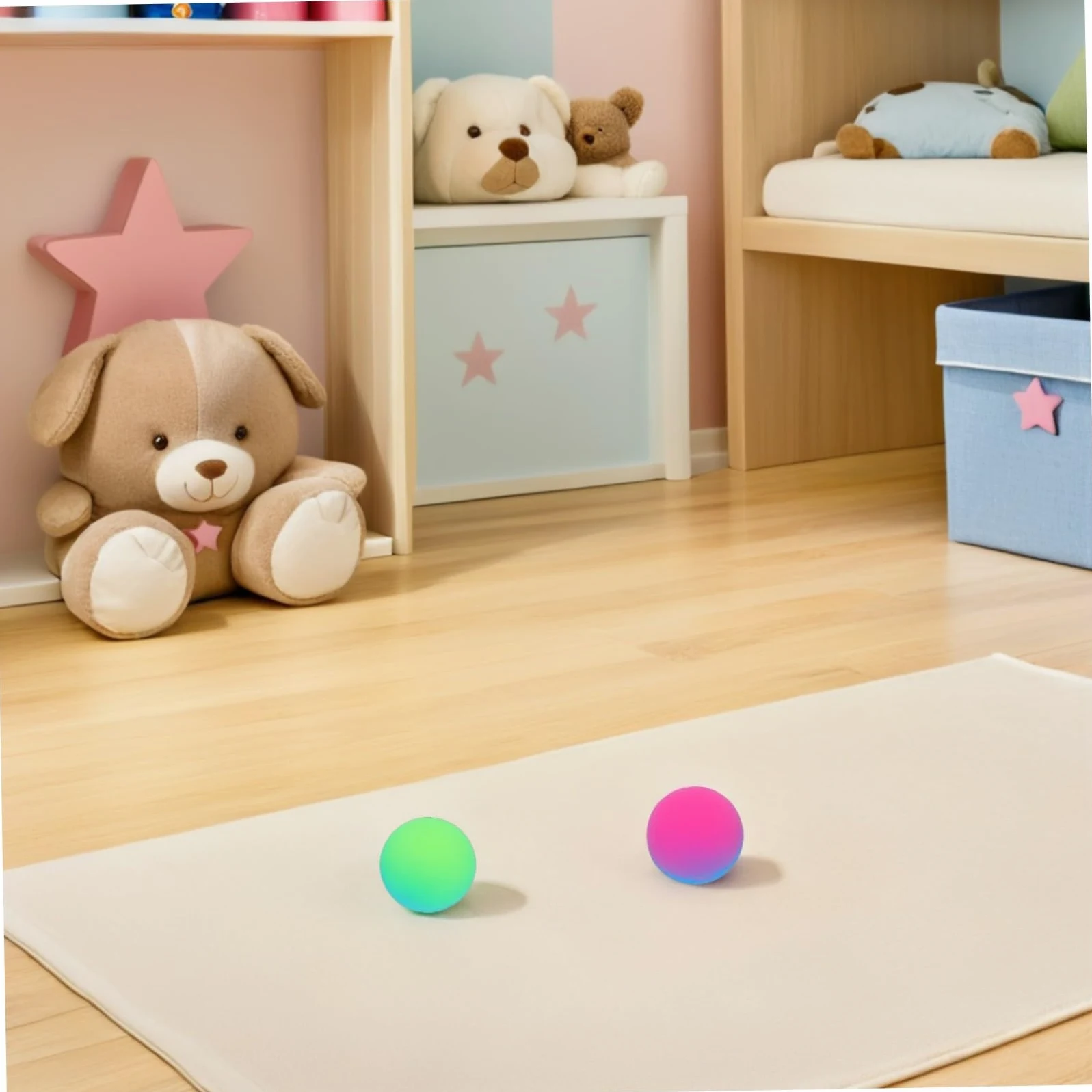 18 Palline Rimbalzanti Giganti in Gomma a Doppio Colore 45mm per Bambini Alta Rimbalzabilità Come Riempitivi per Sacchetti Festa e Divertimento Indoor Colore Casuale