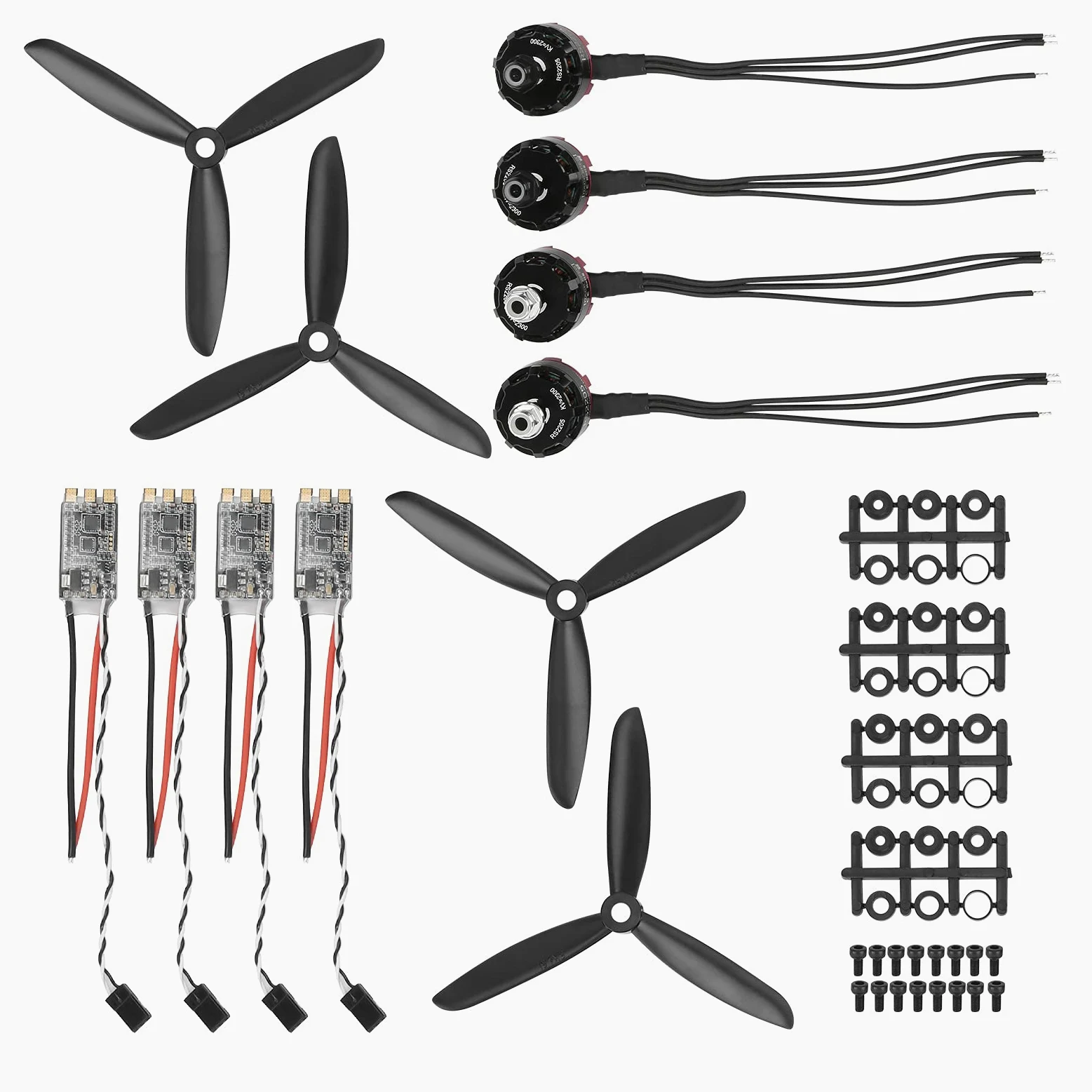 Set motore CW+CCW in lega di alluminio 2205 2300KV, ESC brushless 30A con 5045, accessorio drone RC ad alte prestazioni per quadricotteri FPV Racing e aggiornamenti auto RC