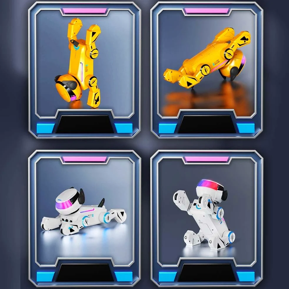 X-Verse Cane robot radiocomandato per bambini, giocattolo radiocomandato, vocale e interagire, programmabile, per danza, musica, regalo per ragazzi e ragazze da 3 a 12 anni, bianco