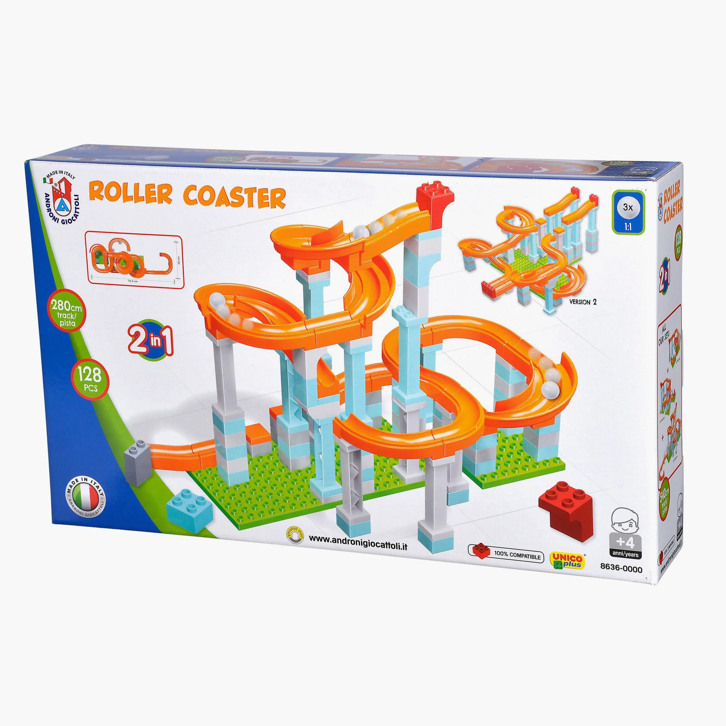 UNICO PLUS Pista per Palline, 128 Pezzi, 104114487
