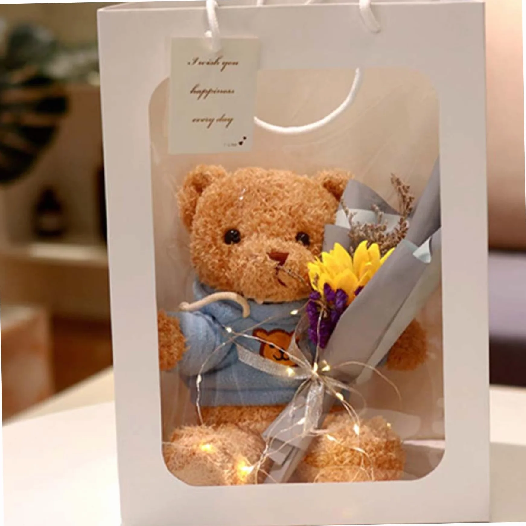 Orso Vestiti per 6-8 Pollici orsi di Peluche 2 Pezzi con Cappuccio con Cappuccio di Vestiti da Animale Imbottiti Cartone Animato Abiti Decorativi Fai-da-Te per Bambini Animali di Peluche