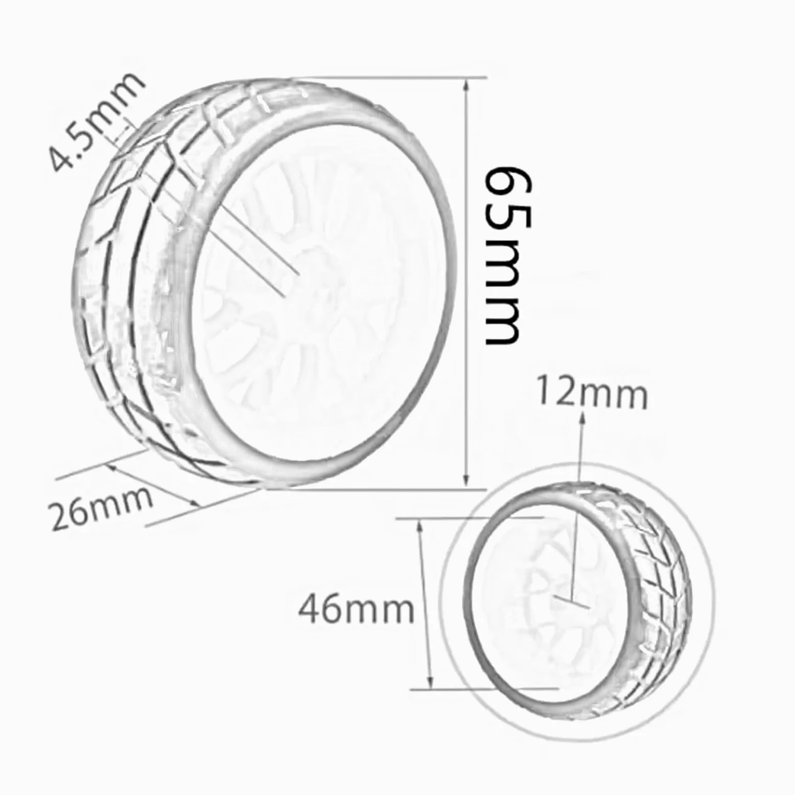Compatibile Con Redcat Per HPI Per HSP Per Tamiya 144001 94123 94122 1/10 RC Car Pneumatici E Ruote Cerchioni 65mm Mozzo Esagonale 12mm ricambi RC