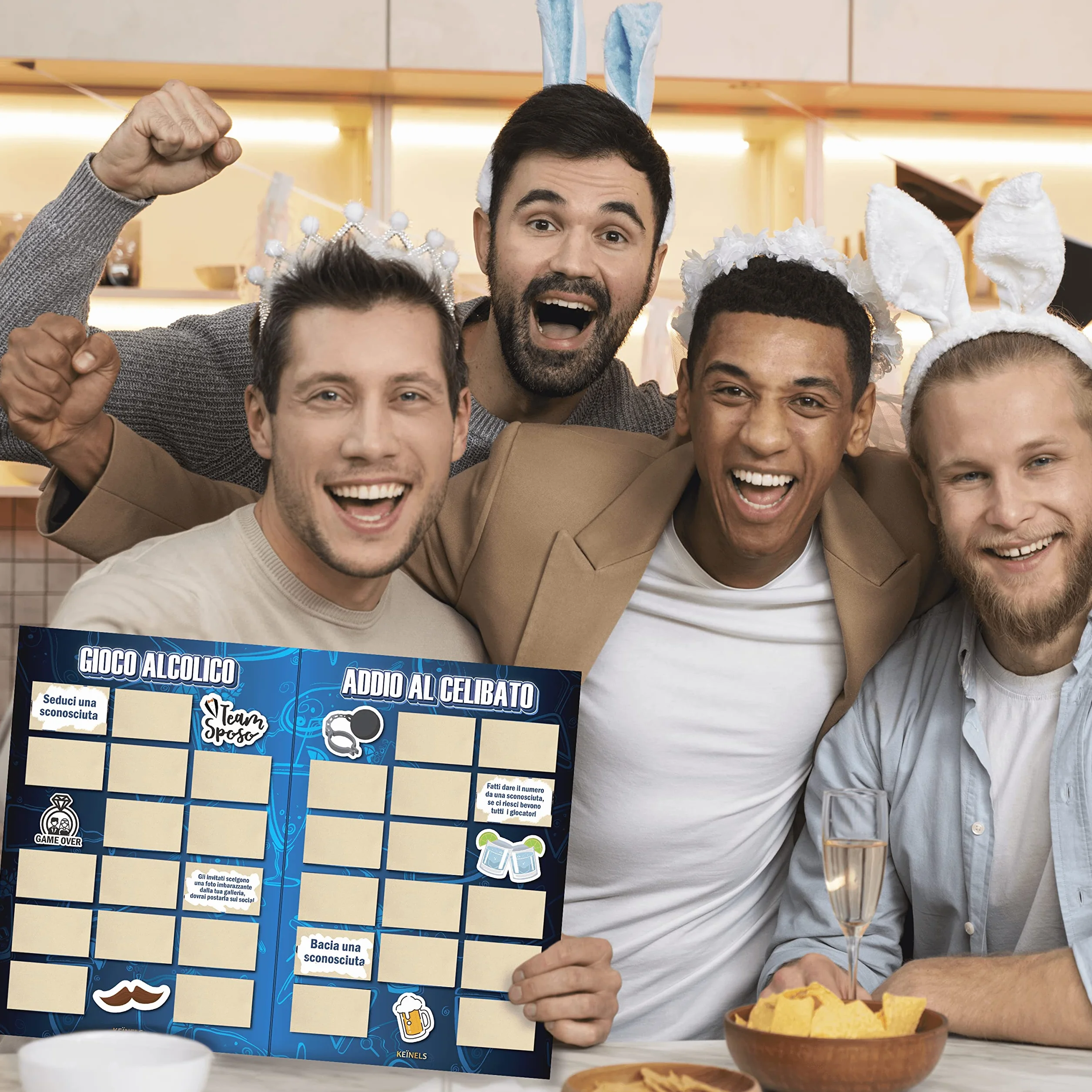 Giochi Alcolici Addio al Celibato - Calendario Alcolico da Tavola Gratta e Vinci - Addio al Celibato Gadget Amici dello Sposo - Kit Scherzi Accessori Team Groom to Be - Gioco per Bere Grattabile