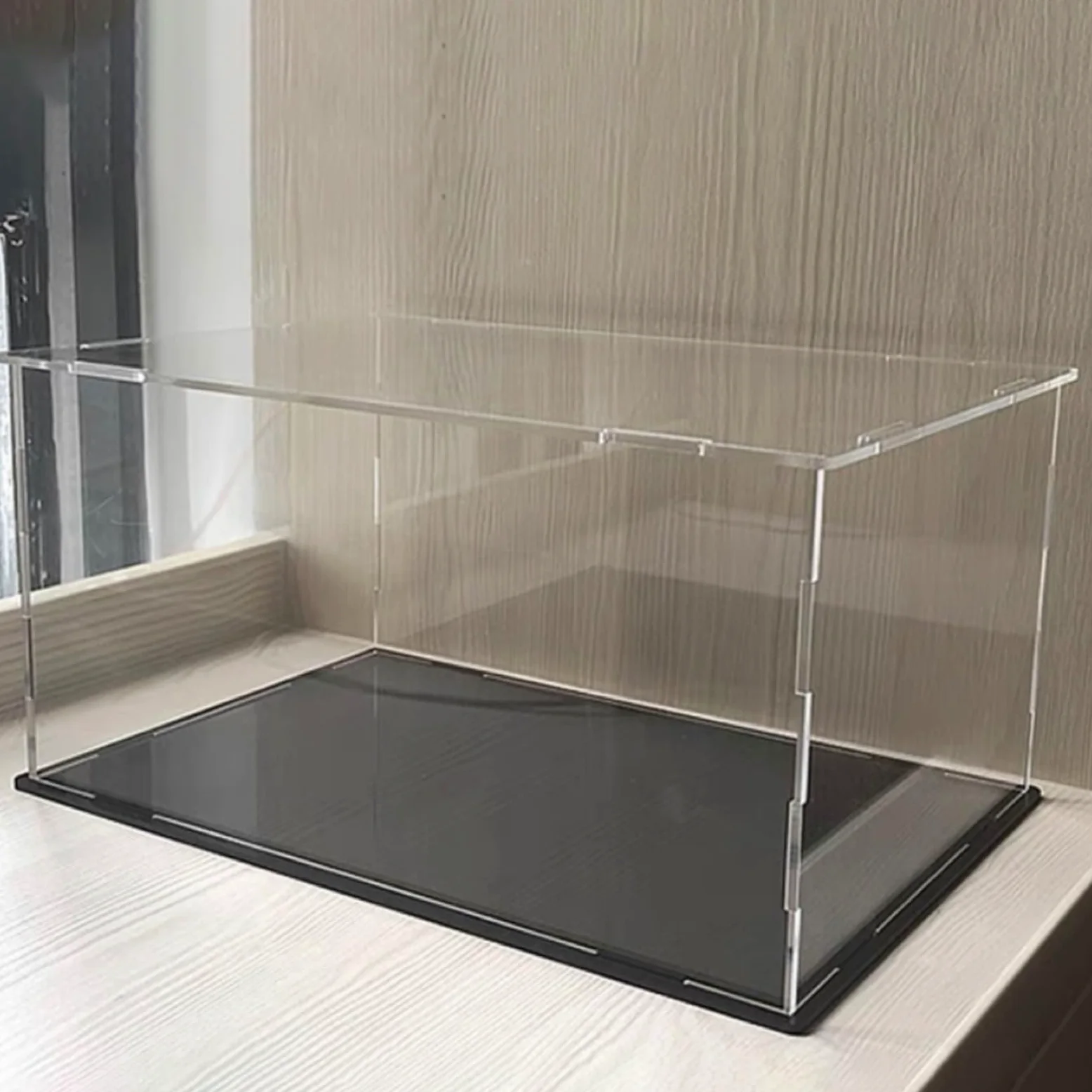 Espositore in acrilico trasparente per action figure e oggetti da collezione, organizer da tavolo extra large con base nera
