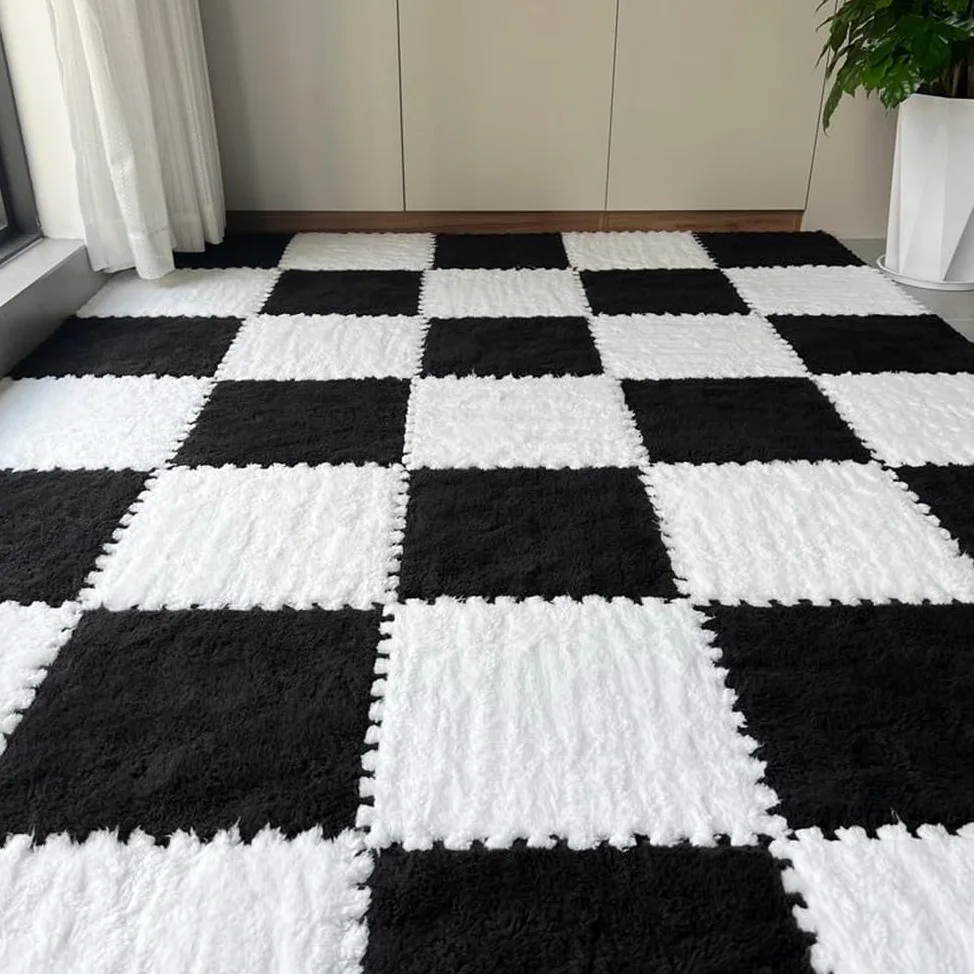 tappetini in schiuma, Tappetini In Schiuma Ad Incastro Multicolori 30x30x1 Cm Confezione Da 10(Black+white,20 Pcs)