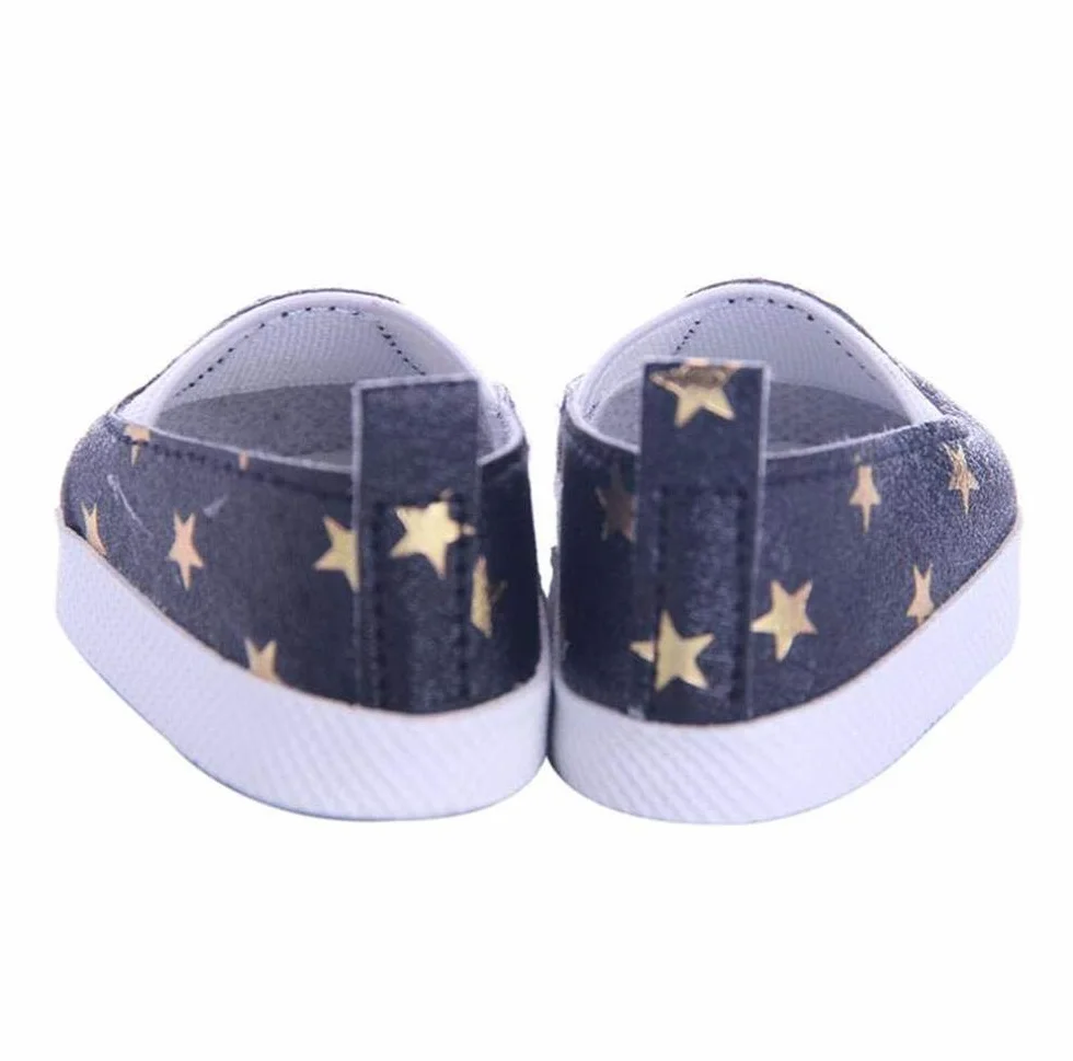 Scarpe da Bambola Scarpe da Ginnastica Casual per bambole American Girl / New Born Baby Modello a stella da 18 pollici