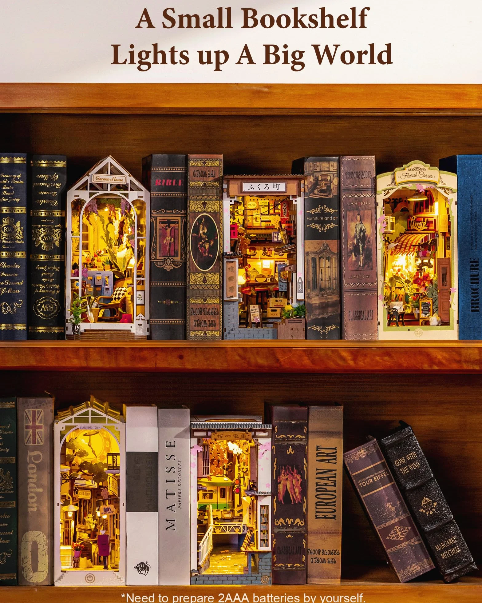 Rolife Book Nook Sakura Wine Alley – Booknook Izakaya Giapponese DIY Miniature House per Adulti, Puzzle 3D Immersivo & Decorazione da Libreria, Regalo Artigianale Antistress (Senza Colla)