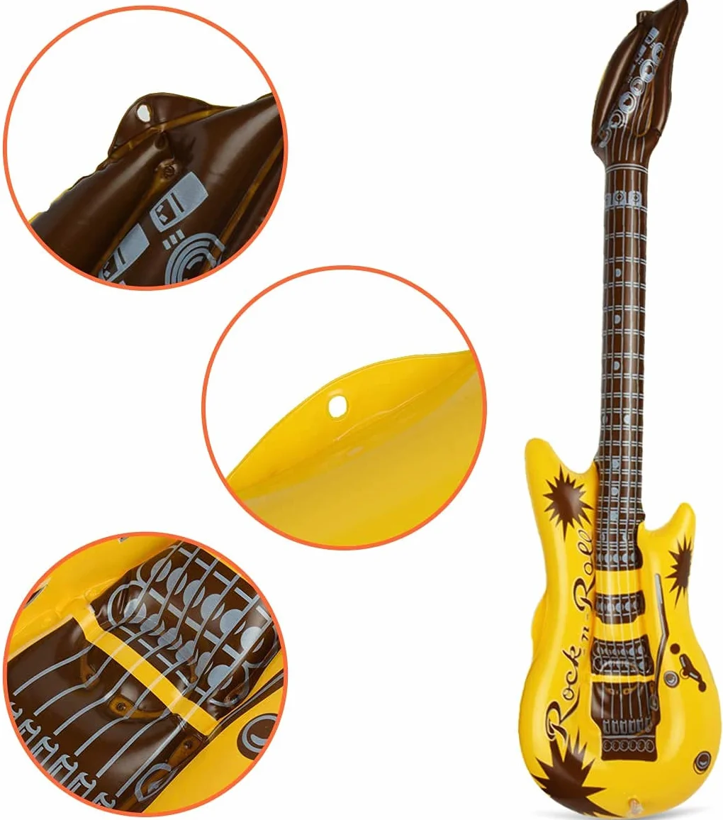 LATERN 22 Pezzi Strumenti Musicali Gonfiabili Giocattolo Rock Star Chitarre Sassofoni Microfoni Radio Tastiera Bassi Occhiali Con Pompa