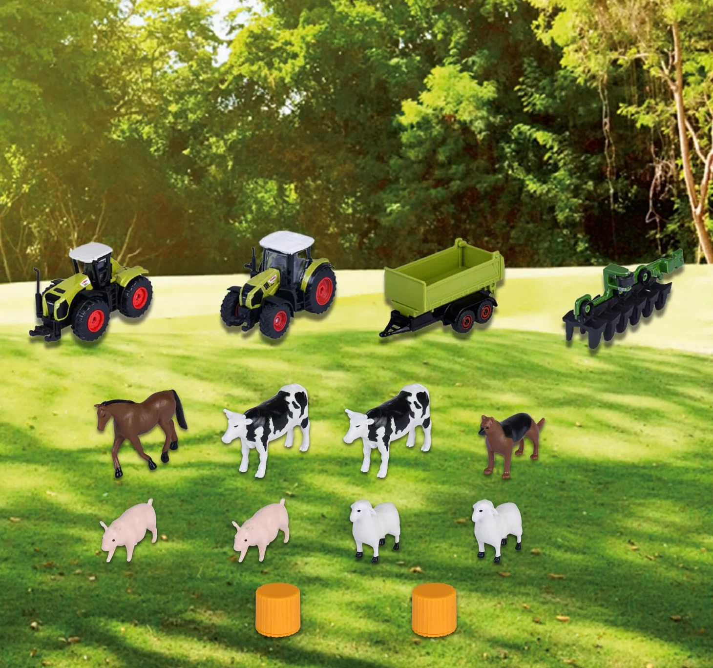 Majorette CLAAS - Set da gioco per la fattoria con stalle, trattori, animali, accessori e molte funzioni, per bambini dai 5 anni, 56 x 36 x 24 cm