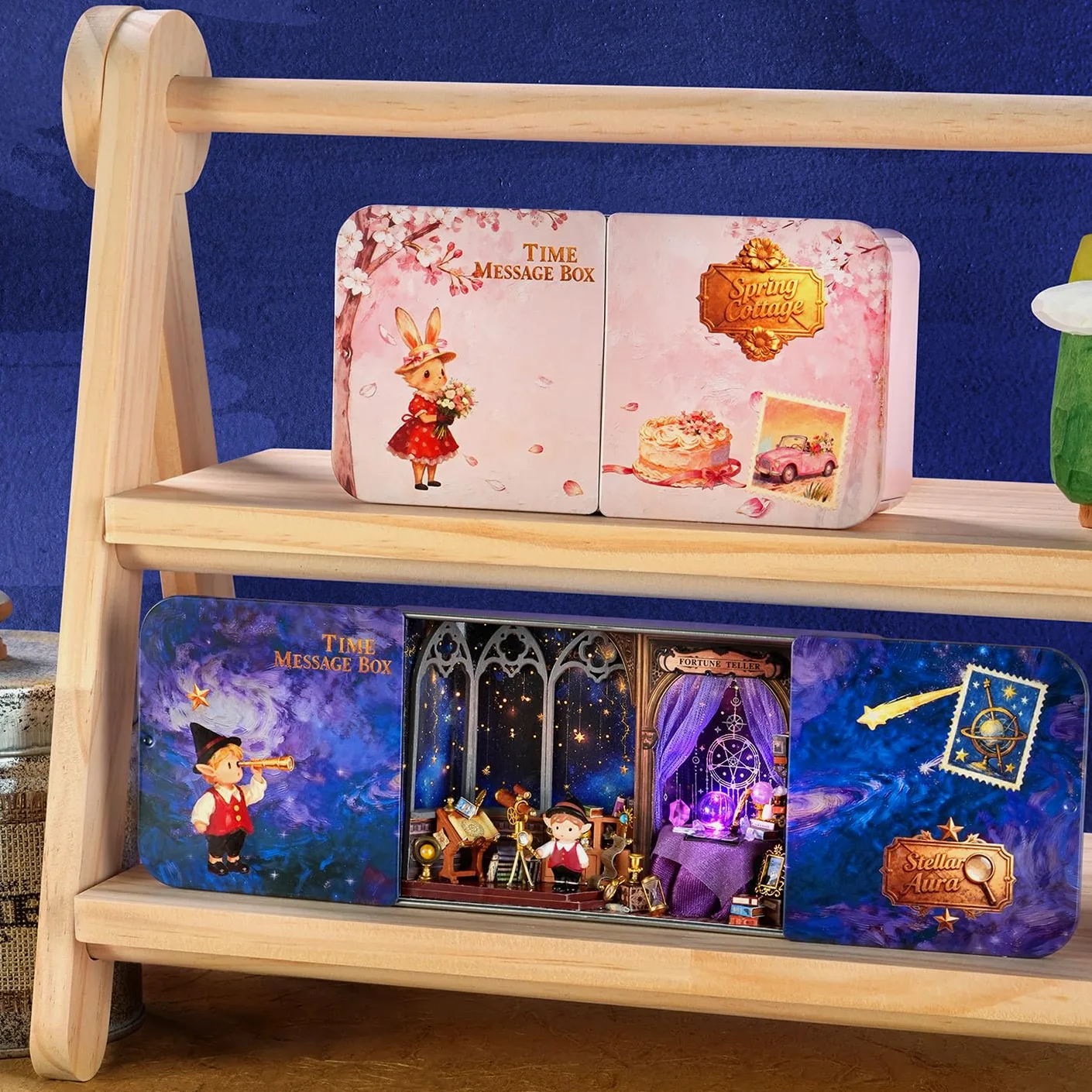 Kit fai da te per casa in miniatura, per adulti, scatola di ferro, kit per casa giocattolo, mobili in miniatura, regalo creativo per San Valentino e matrimonio (3 pezzi)