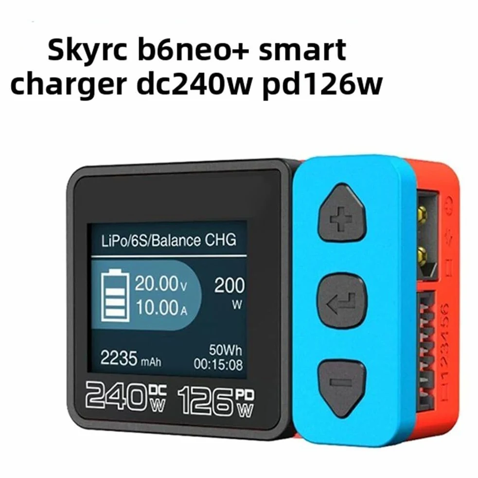 B6neo+ 240W DC Balancer per caricatore per xt60 B6neo+ 240W DC (Red Blue) | Uscita DC 240 W, per connettore XT60, design compatto, tempo di ricarica veloce, alloggiamento robusto