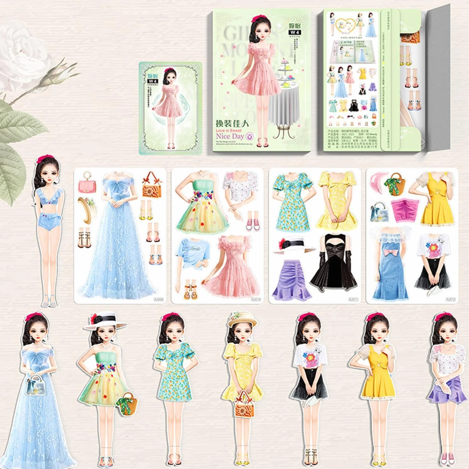 Bambole Da Vestire Magnetiche, Bambole Di Carta Da Vestire Principesse Magnetiche,Libro Magnetico Per Bambole Di Carta Con Attività Di Vestire - Libro Di Adesivi Magnetici Princess, Libro Di Adesivi M