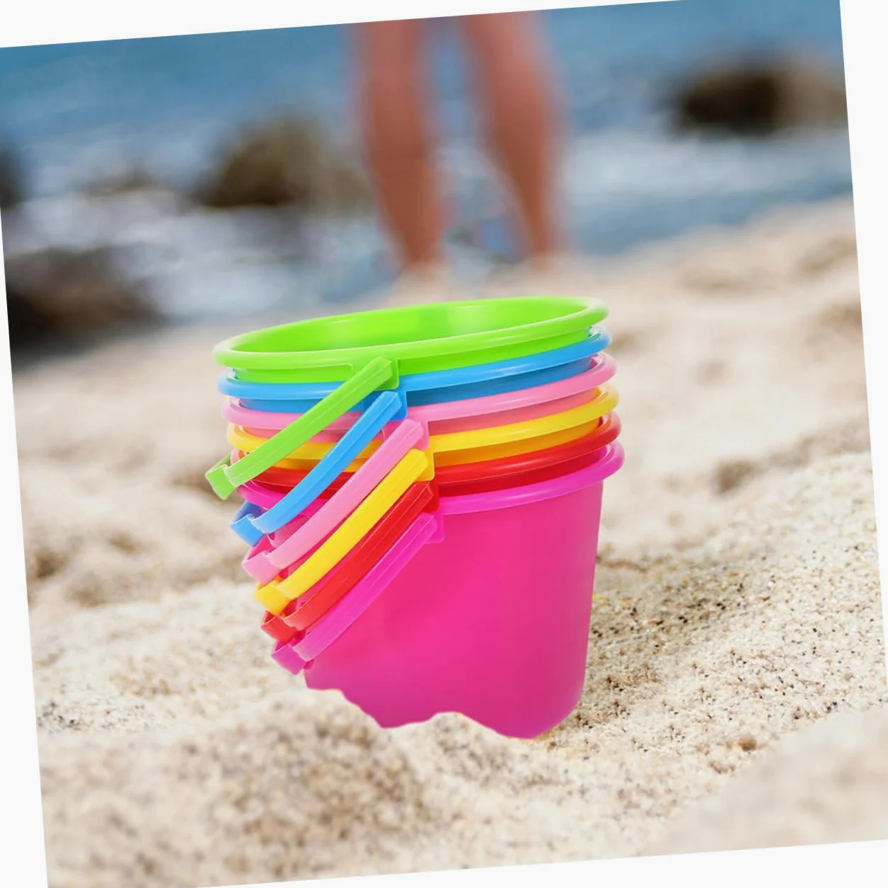 Secchielli per Mare 12pezzi Abs per Vacanze Estive Ragazzo Ragazza | Giocattoli per Spiaggia, Uso All'aperto e Giardino, Design Versatile, Apprendimento Sicuro, 12 Pezzi