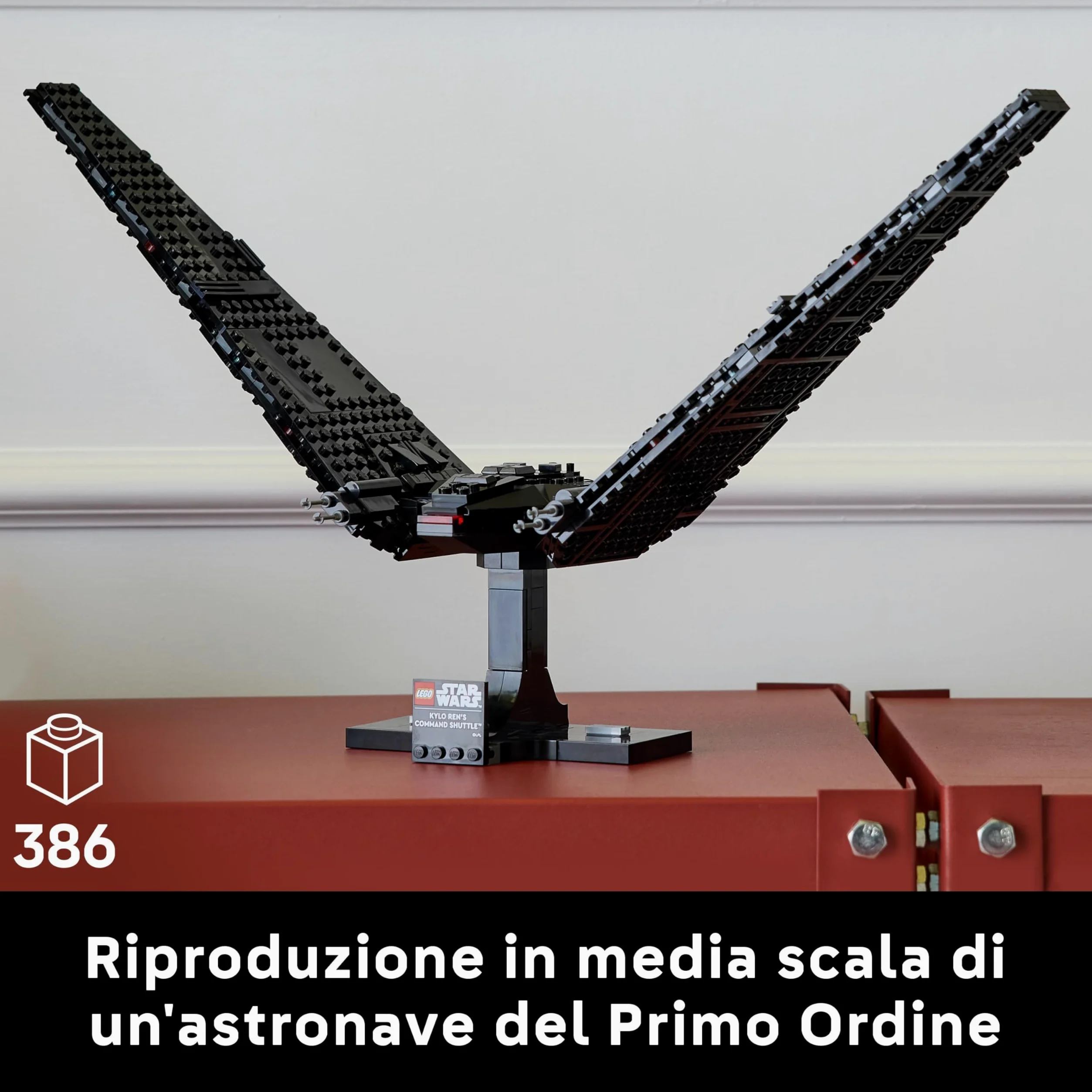LEGO Star Wars 75406 Shuttle di Comando di Kylo Ren - Modellino da Costruire per Adulti di Astronave con Ali Mobili - Set da Collezione con Supporto e Targhetta - Regalo da Il Risveglio della Forza
