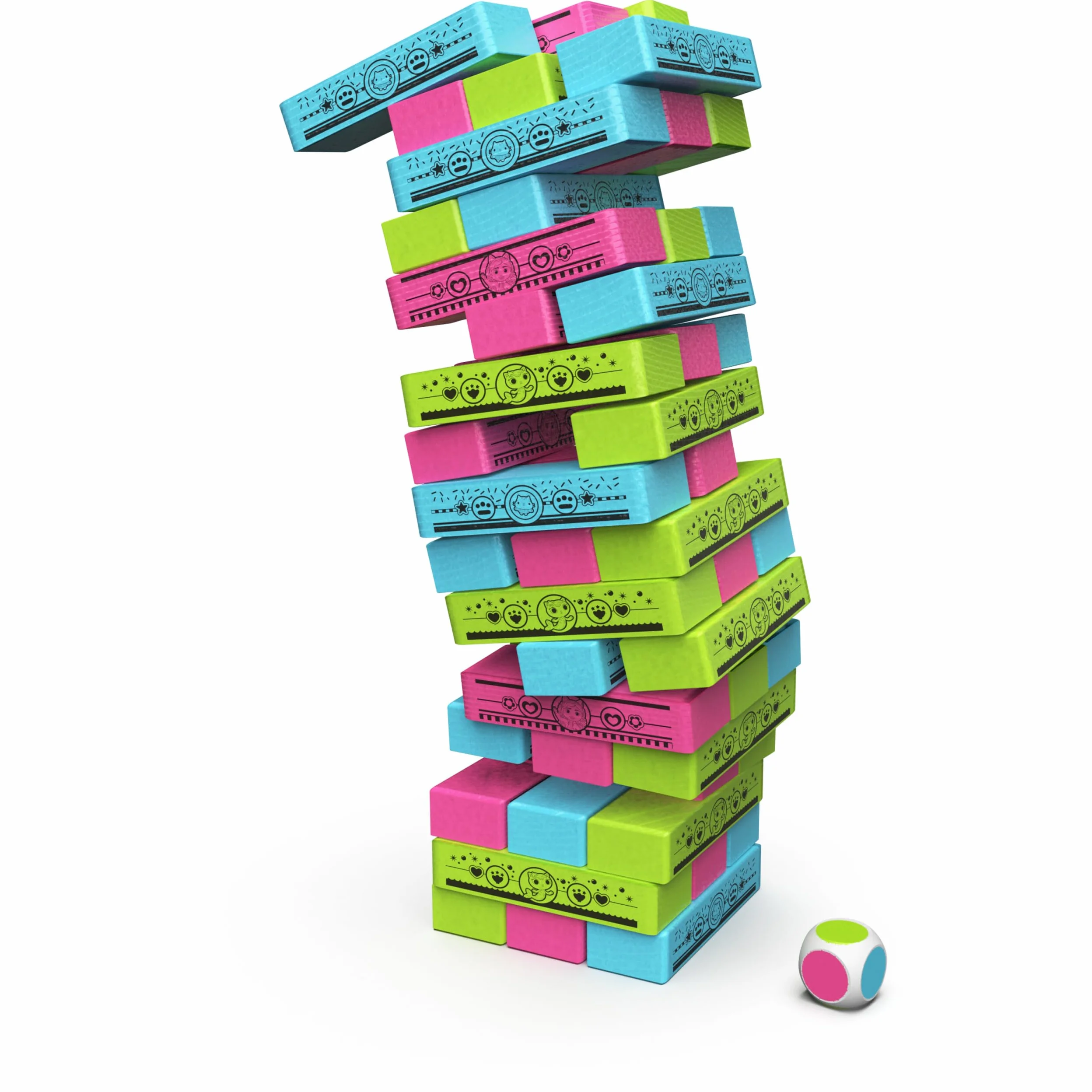 Editrice Giochi, La Casa delle Bambole di Gabby, Jumbling Tower della Casa delle Bambole di Gabby, Blocchi di Legno multicolore, Giochi per Bambini e Bambine, 4+ anni