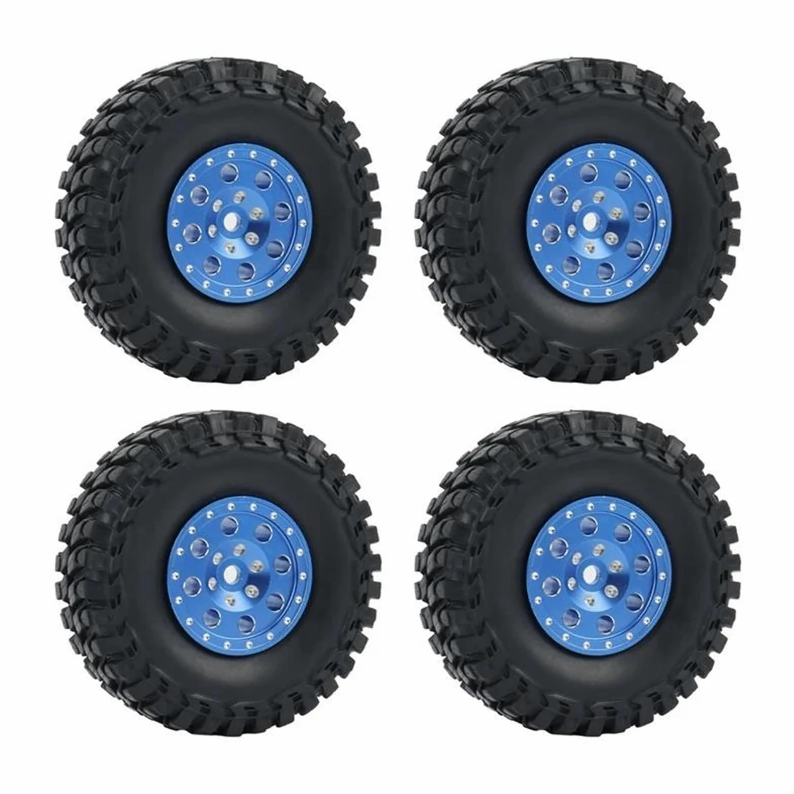 Compatibile Con Axial SCX24 90081 4 Pezzi 1.0 Cerchioni In Metallo Beadlock Set Di Pneumatici Adattatore Esagonale Per Parti Aggiornamento Per Auto Cingolate 1/24 RC Ruote Auto Rc