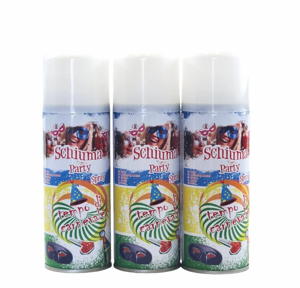 3 Pezzi di Bombolette di schiuma Spray Carnevale Festa Party Decorazione Bomboletta 150ml