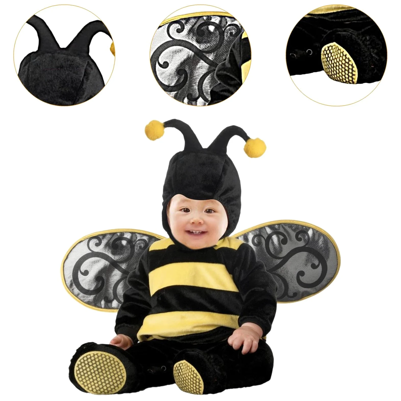 Sharplace Costume da animale per neonati, costume di Halloween, abito divertente e originale, regalo originale, tuta con cappuccio, tuta cosplay per compleanno,