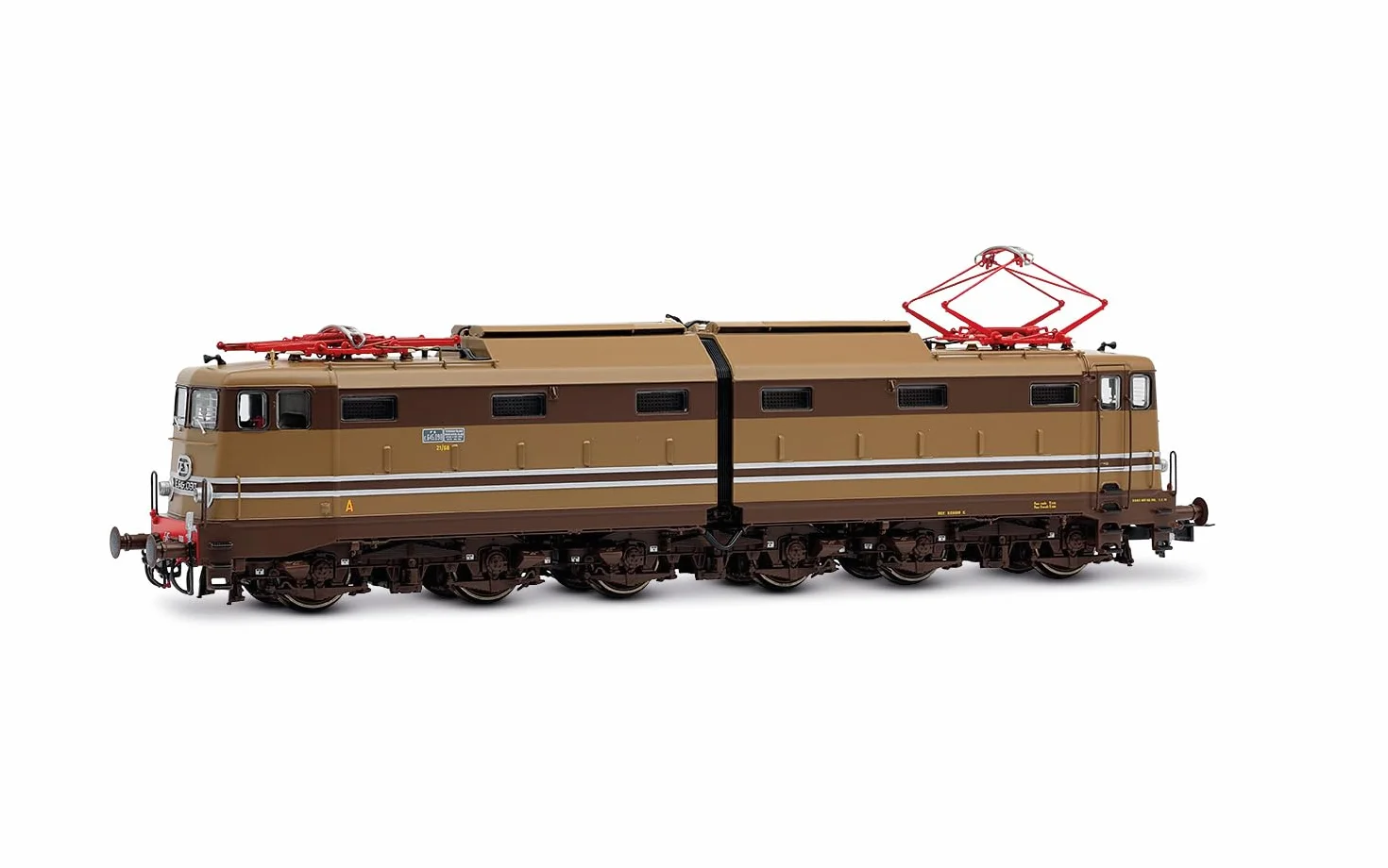Rivarossi HR2979 FS, E.645 2a serie, strisce in alluminio, carrelli marroni, gradini larghi, ep. IV Locomotiva - Elettrica