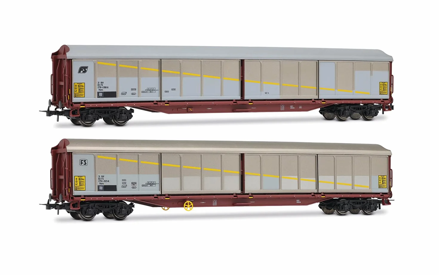 Rivarossi HR6673 FS 2 carri chiusi Habils livrea argento/marrone ep. V