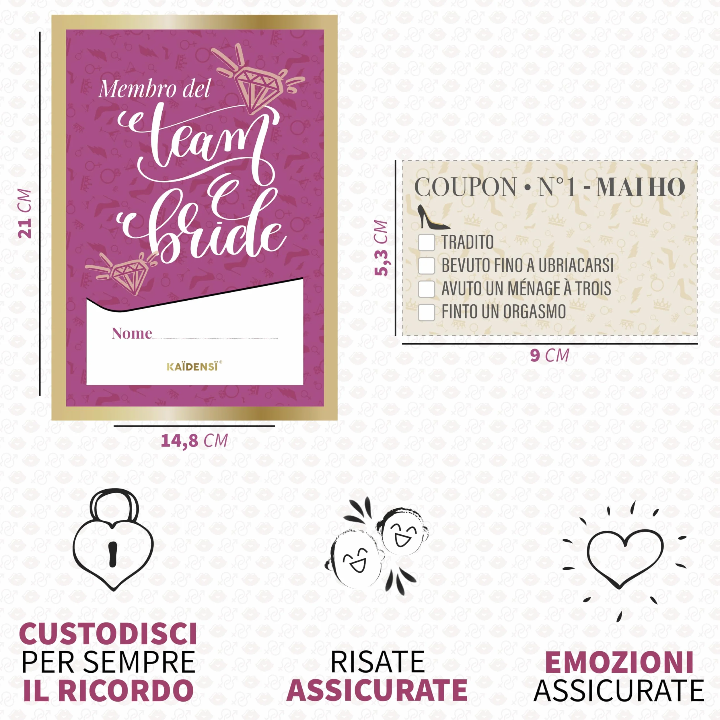 KAÏDENSÏ Giochi Addio al Nubilato Alcolici - Gadget Sposa Divertenti - Gioco Carte Alcolico Originale con Palette - Kit Team Bride to Be Scherzi Originali