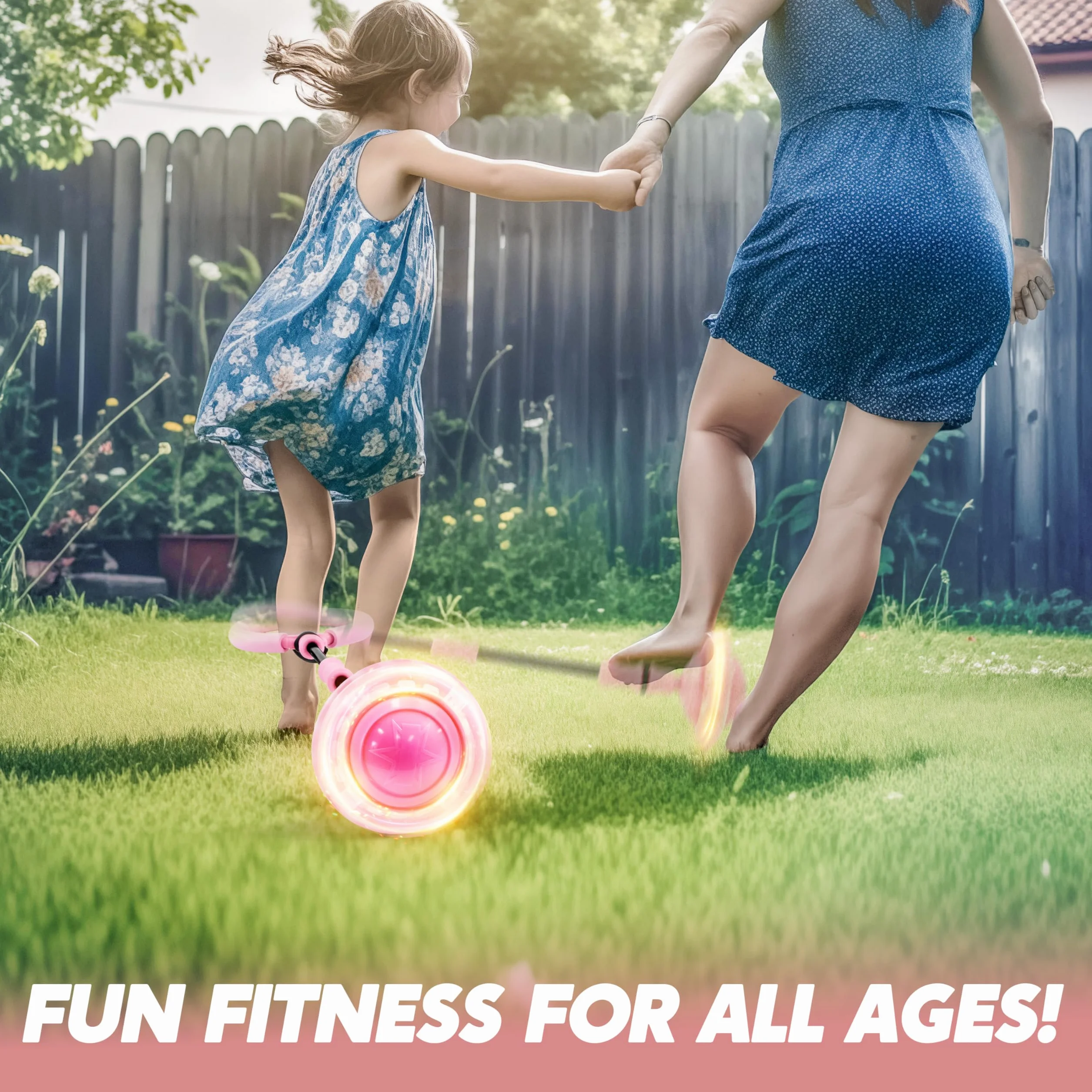 JOYIN Kinder Blinkender Springring Fußkreisel, Swing Wheel mit Lichtrad, Springender Ball Blinkender, Faltbarer Flash Jumping Ball, Blinkender Sprungball