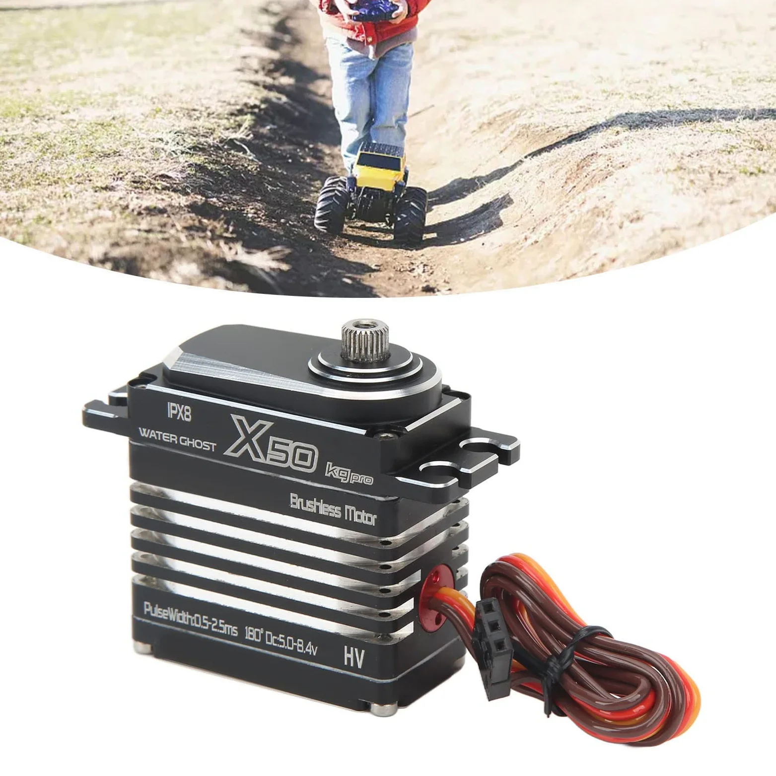 Servo digitale RC , servocomando per auto RC multiuso con ingranaggi precisi ad alta velocità IPx8 per auto RC 1/8 1/10
