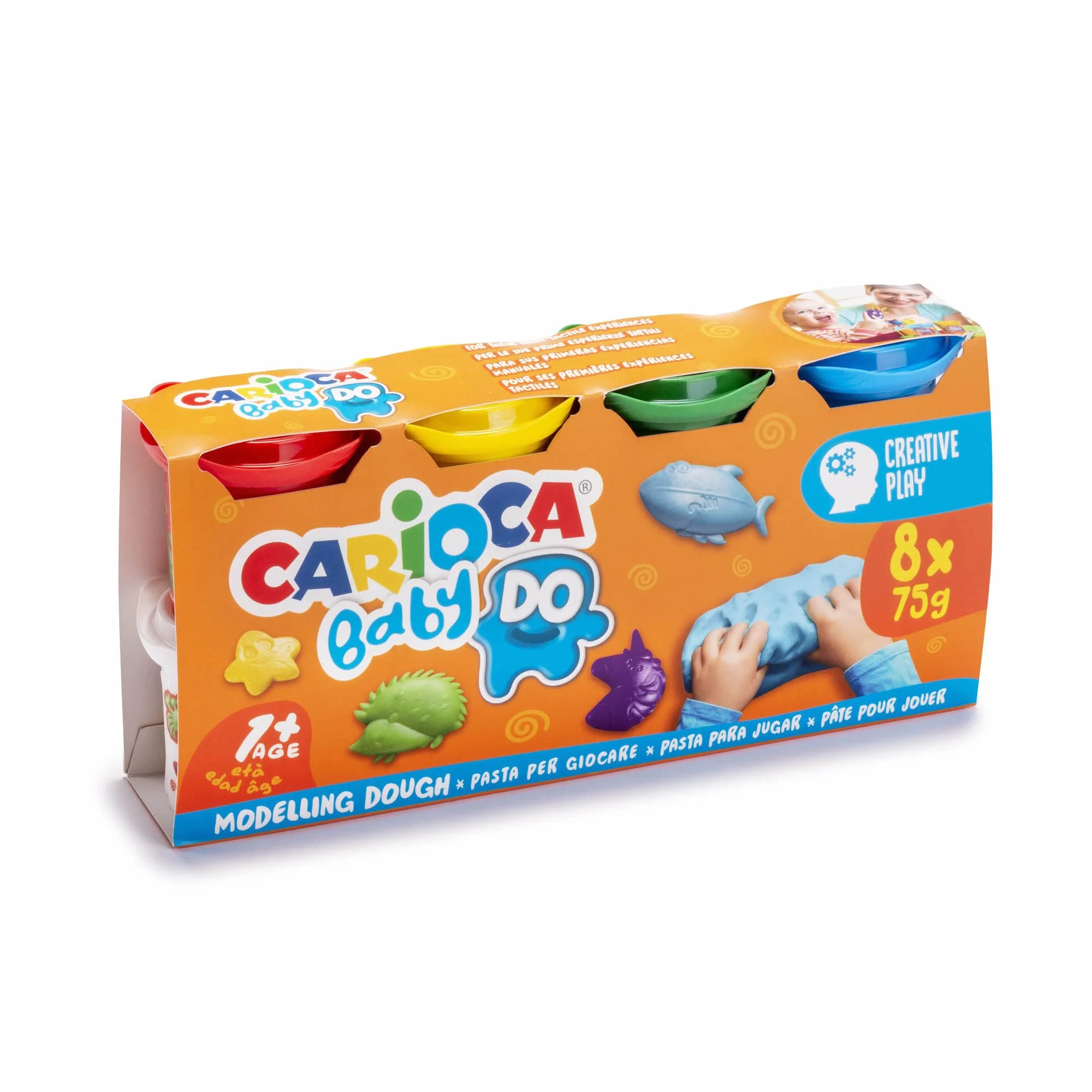 CARIOCA BABY DO Pasta da Modellare Set 8 Colori per Bambini 12 Mesi