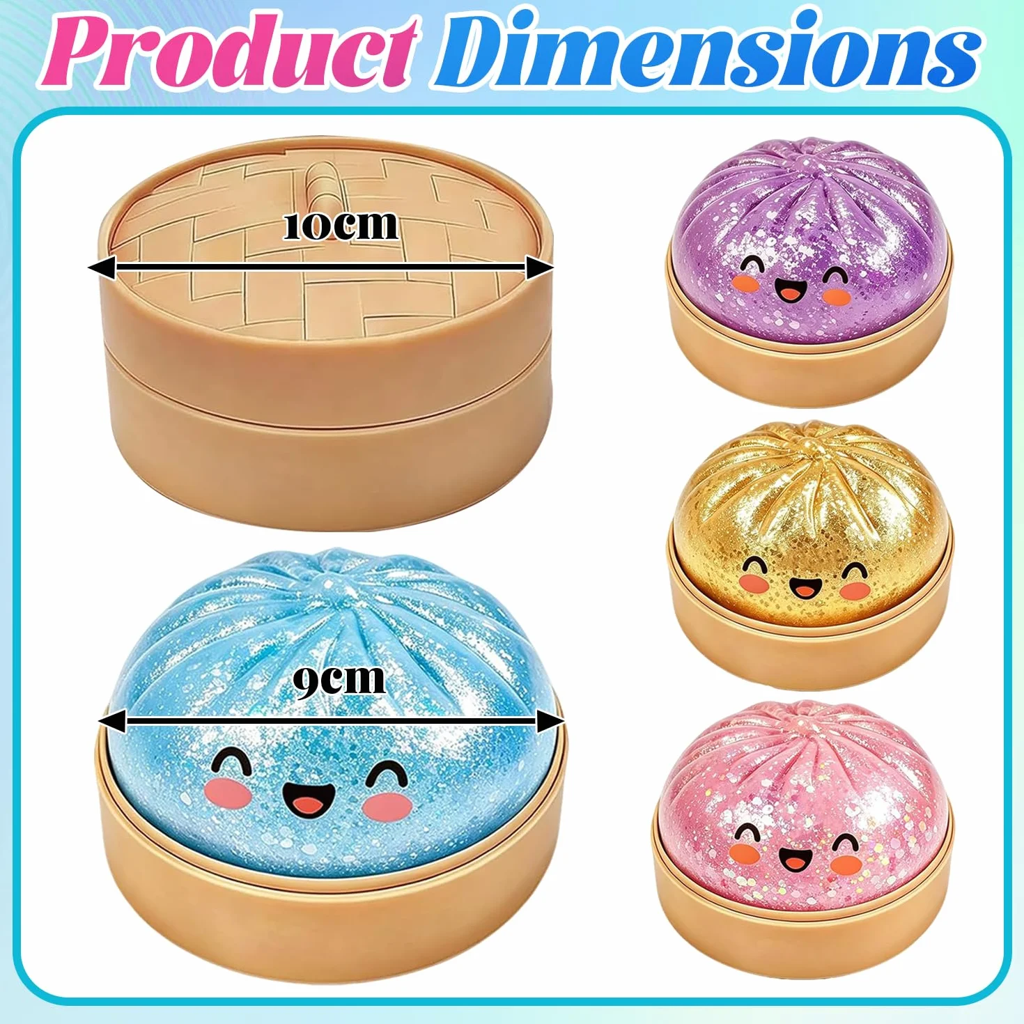 Giant Dumpling Squishy 4 Pezzi Ravioli Glitterati Antistress Giocattolo Stress Ball Ufficio
