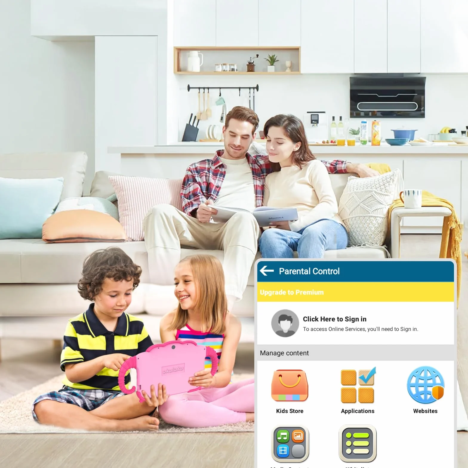 Tablet Android da 7 Pollici per Bambini 3-14 Anni - 32 GB con Custodia, Sicurezza, GMS Certified, WiFi, Bluetooth, Google Play Store - per Ragazze e Ragazzi