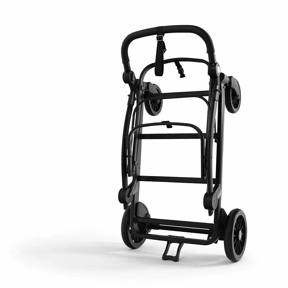 KETTLER Carrello Pieghevole COMPACT in Nero | Vassoio e Portabicchieri GRATIS | Pieghevole con Tettoia Solare | Salvaspazio | Maneggevole e Facile da Guidare | Capacità di Carico 70 kg | 1-2 Bambini