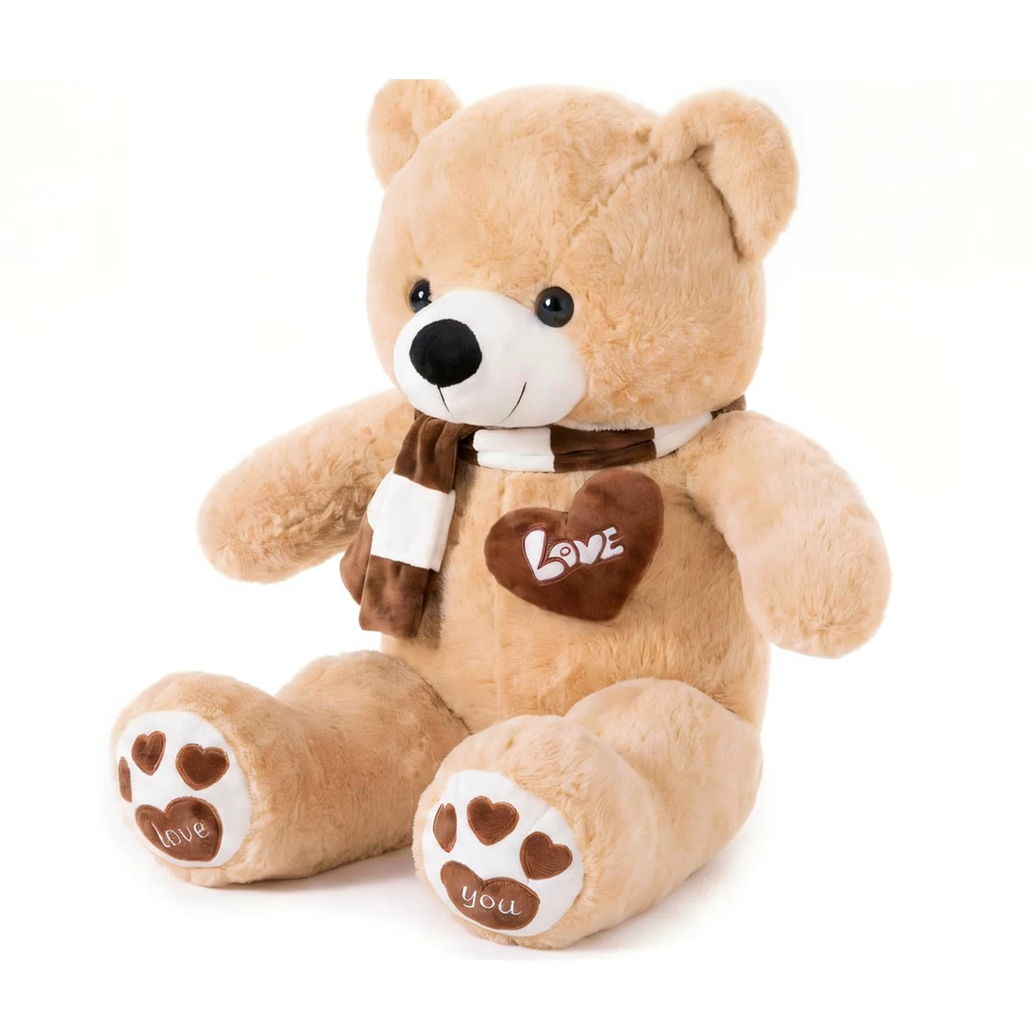 YunNasi Orso di Peluche Gigante Orsacchiotto Gigante | Morbido Peluche Giganti Bianco XL Marrone Chiaro