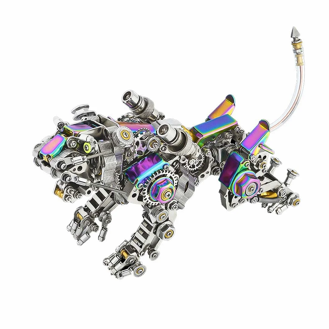 Puzzle in metallo 3D per adulti, 650 pezzi, modello Smilodon, Steampunk, tigre meccanica, regalo creativo per collezionisti e appassionati di bricolage, versione colorata