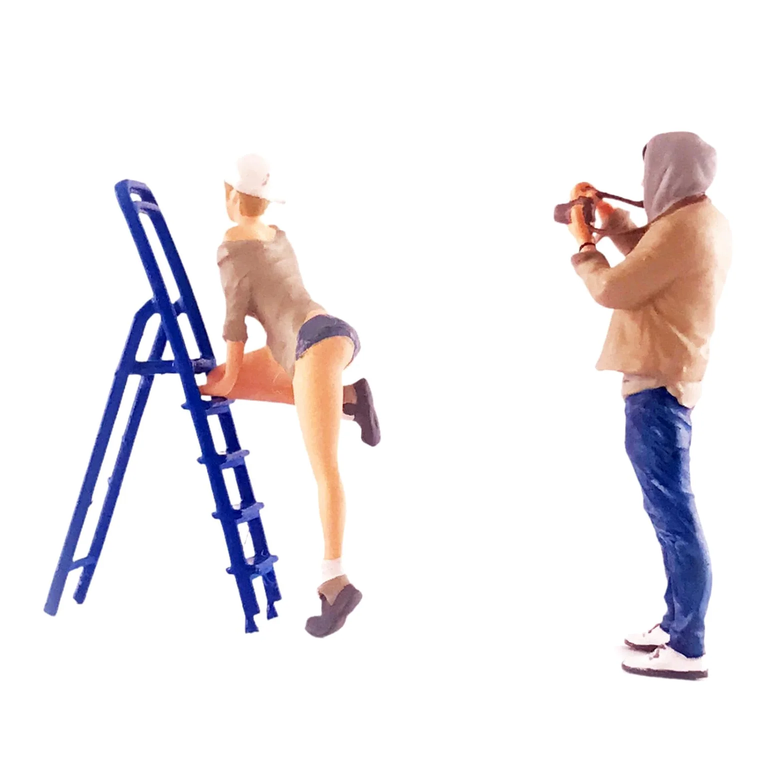 Miniature Scene Figure Set Persone Miniature Dipinte in Resina 1 64 Modelli Oggetti Collezionabili Accessori Diorama Scenico Adatti per Case delle, Cachi