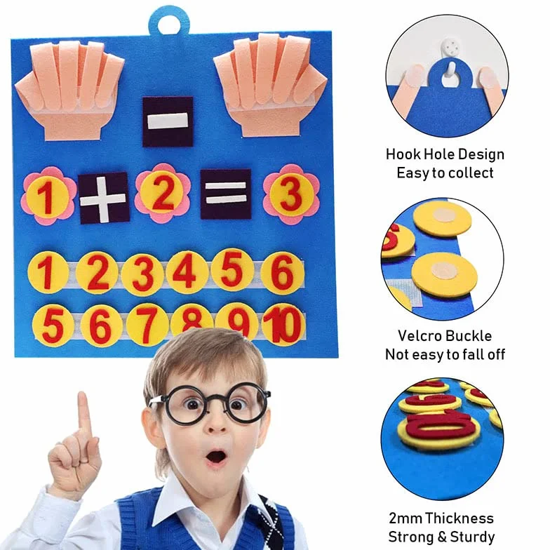 Feltro Board Numeri Montessori Apprendimento Bambino Addizione Sottrazione Matematica