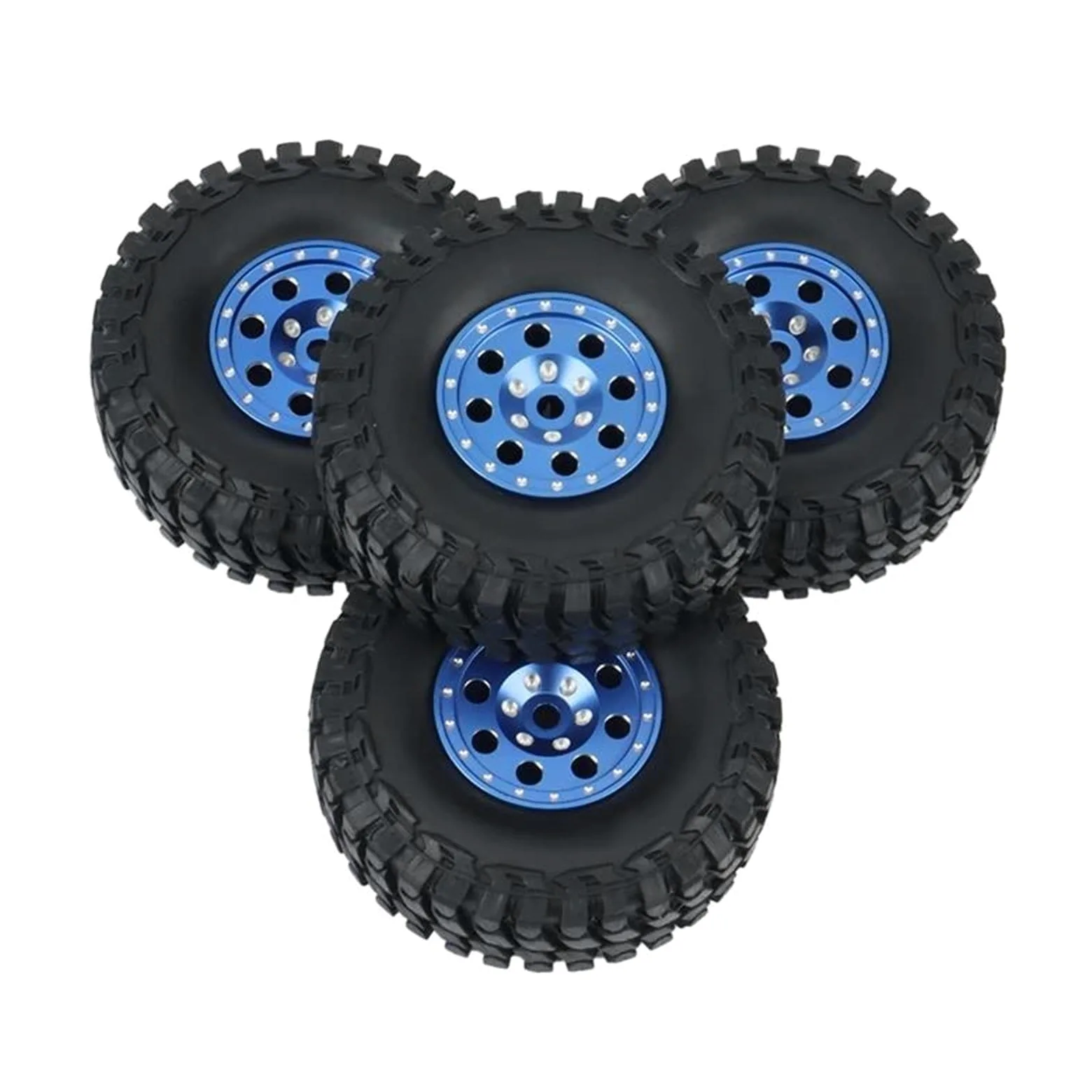 Compatibile Con Axial SCX24 90081 4 Pezzi 1.0 Cerchioni In Metallo Beadlock Set Di Pneumatici Adattatore Esagonale Per Parti Aggiornamento Per Auto Cingolate 1/24 RC Ruote Auto Rc